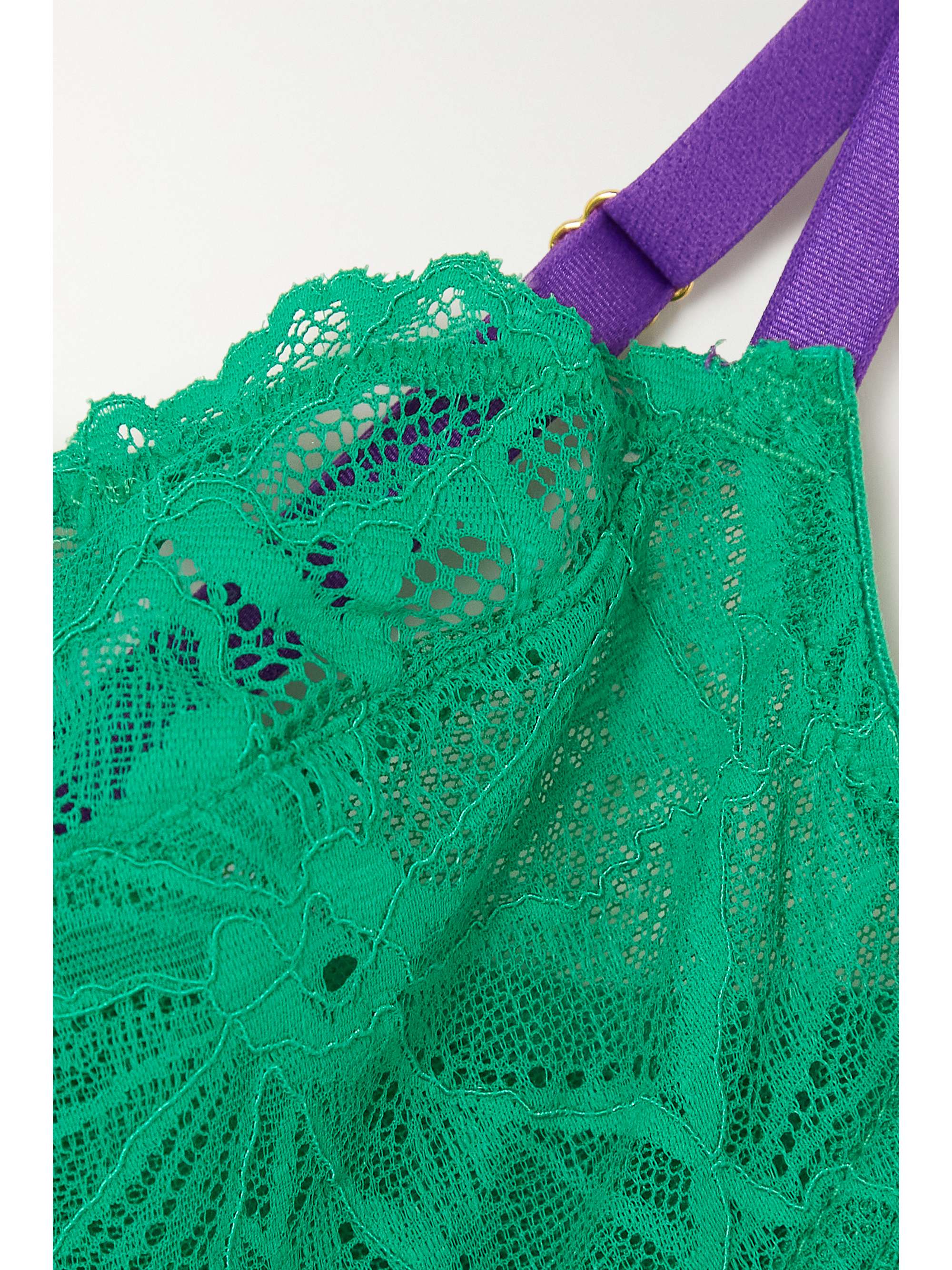 DORA LARSEN + NET SUSTAIN Mia recycled-lace underwired balconette bra