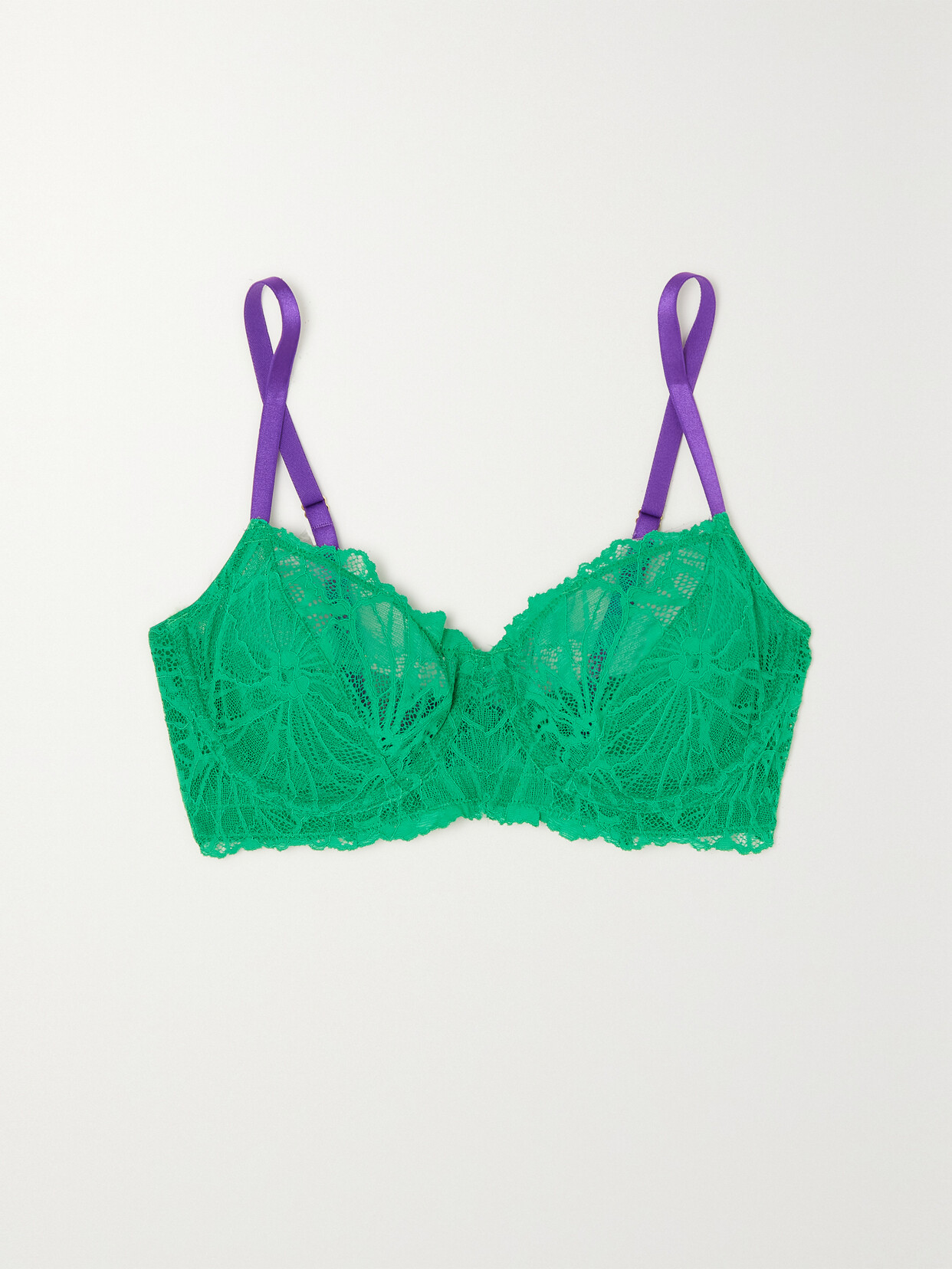 DORA LARSEN + NET SUSTAIN MIA RECYCLED-LACE UNDERWIRED BALCONETTE BRA