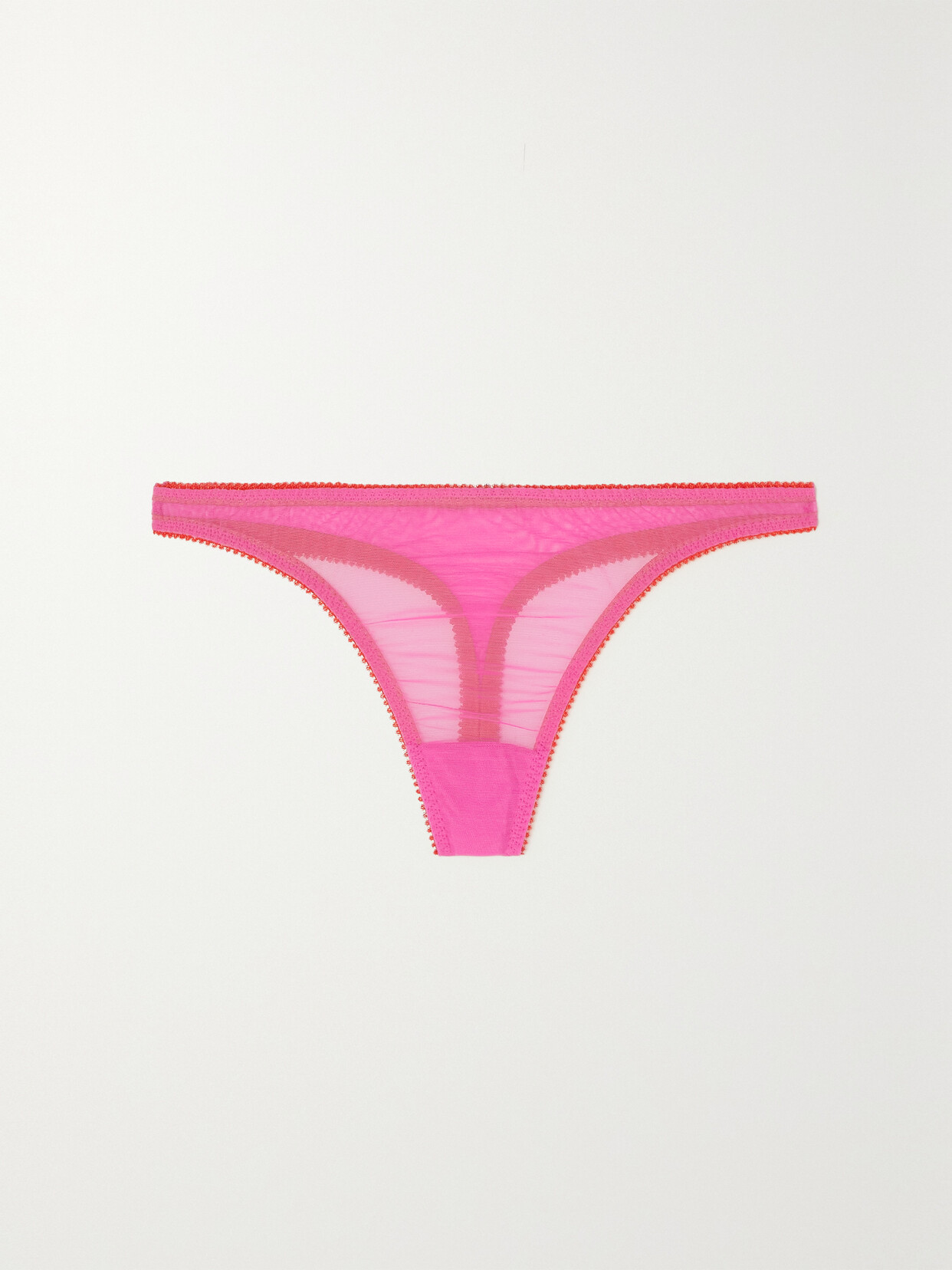 Dora Larsen Womens Hot Pink Pixie Semi-sheer Stretch-recycled Nylon Thong