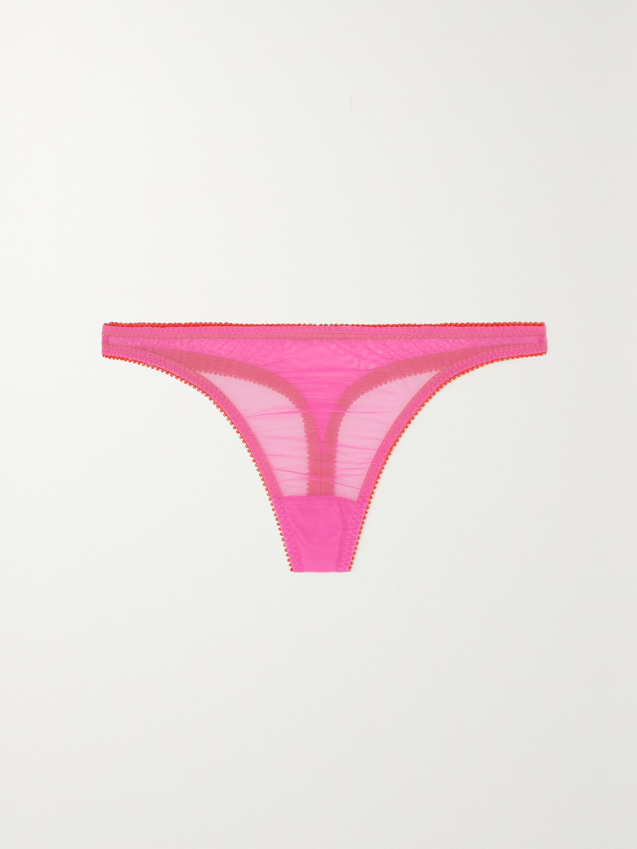 Dora Larsen - + Net Sustain Pixie Clean Recycled-tulle Thong - Pink