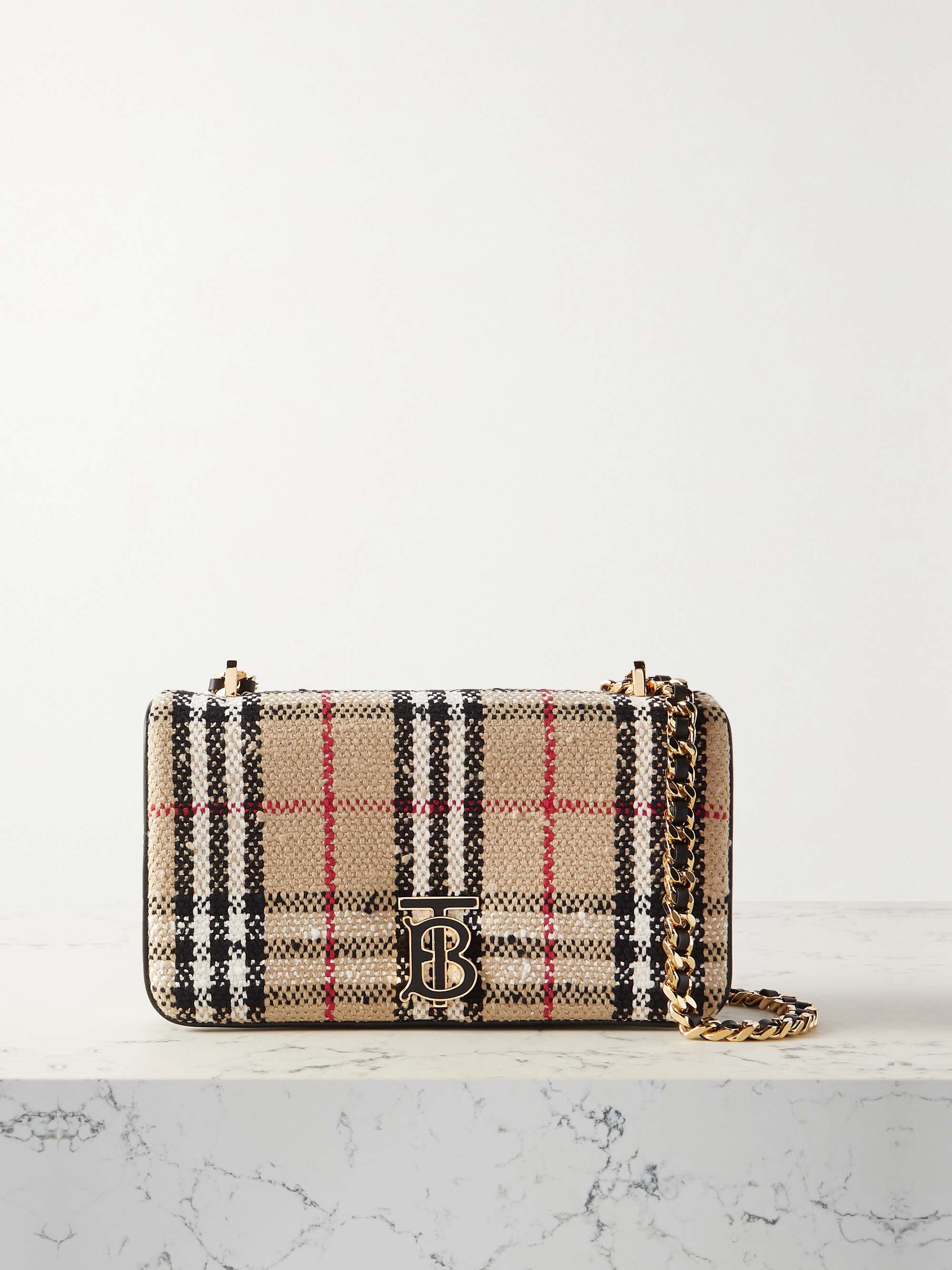 BURBERRY: vintage check cotton shoulder bag - Yellow