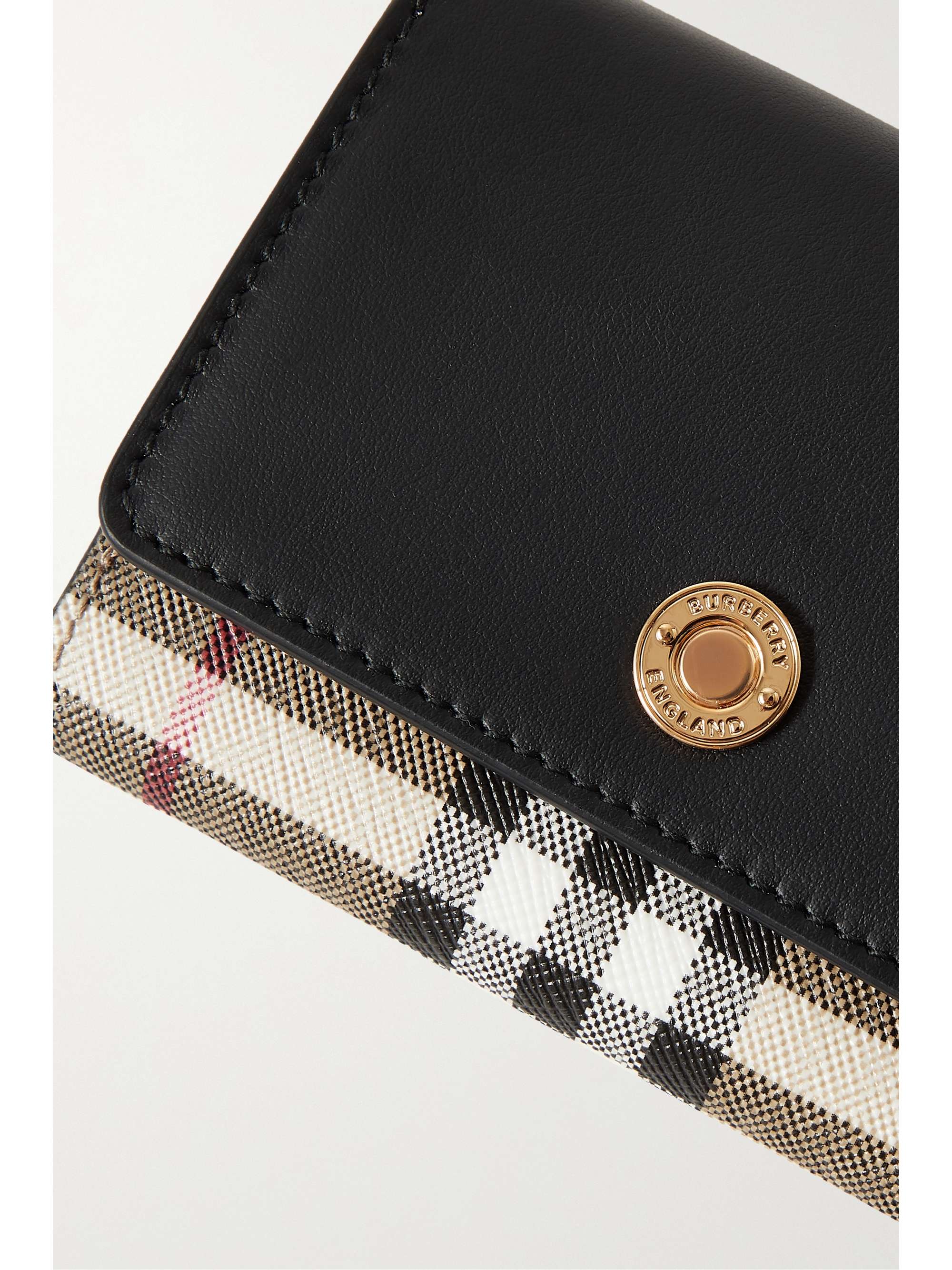 BURBERRY Leather and checked coated-canvas wallet