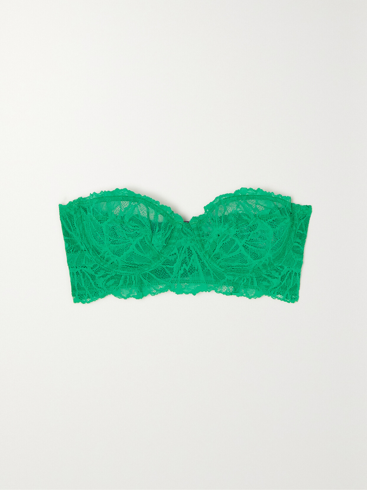 Dora Larsen + Net Sustain Mia Strapless Recycled-lace Underwired Bra In Green