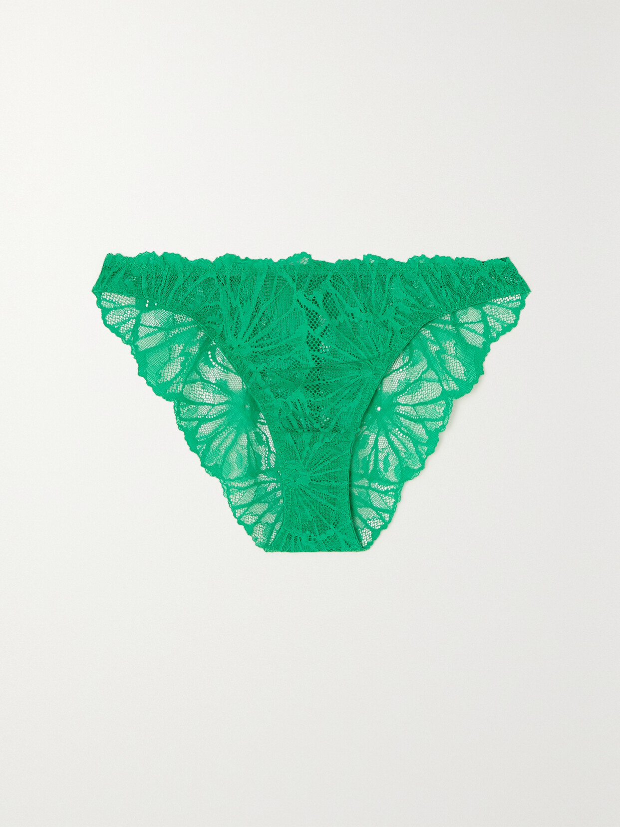 Dora Larsen + Net Sustain Mia Recycled-lace Brazilian Briefs In Green