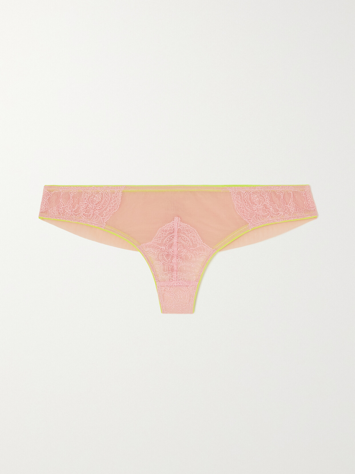 Dora Larsen - + Net Sustain Lotte Recycled-lace And Stretch-tulle Briefs - Pink