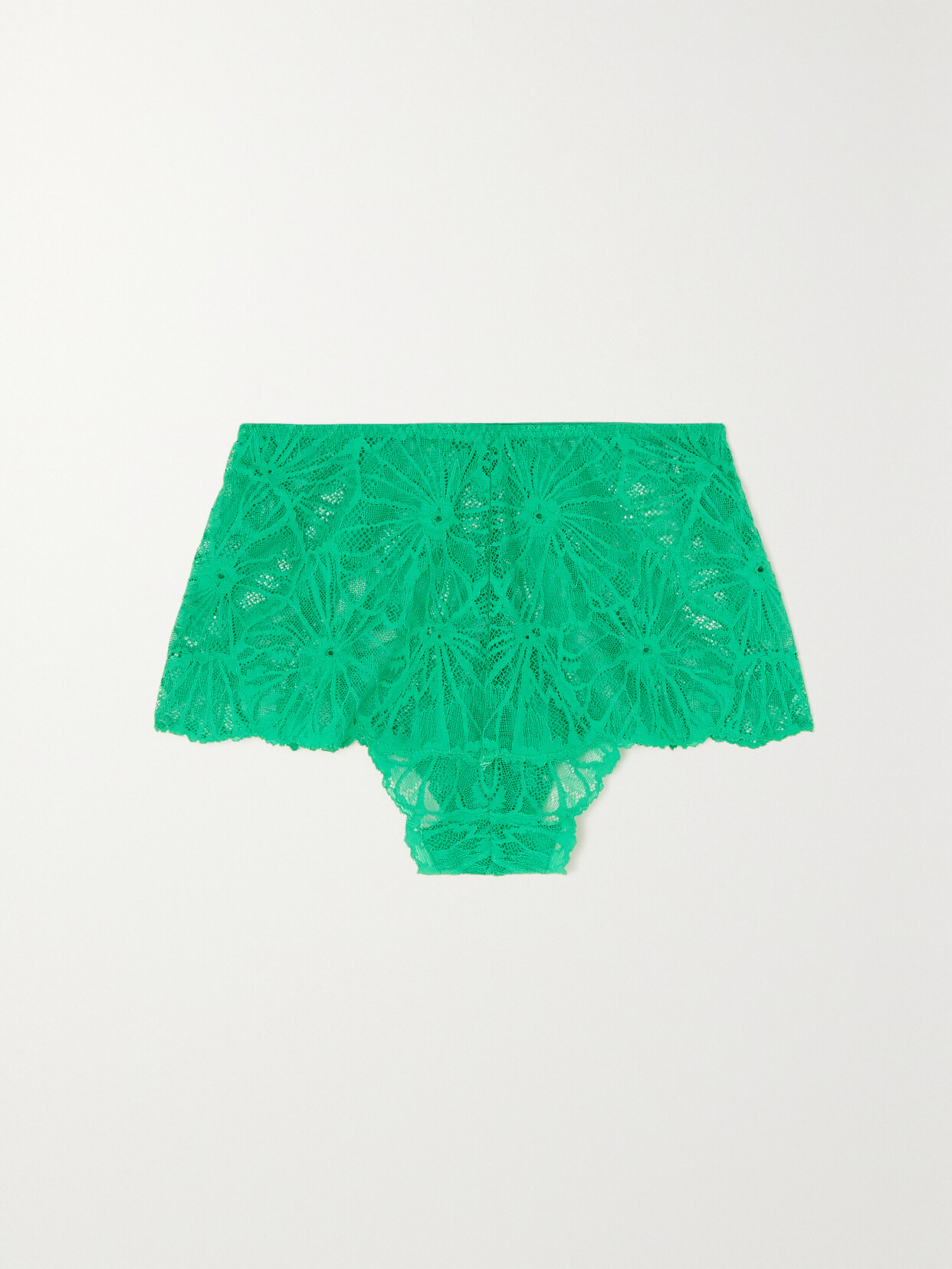Dora Larsen + Net Sustain Mia Recycled-lace Briefs In Green