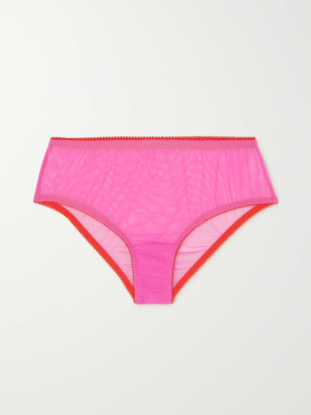 Dora Larsen + Net Sustain Pixie Clean Recycled-tulle Briefs In Hot Pink