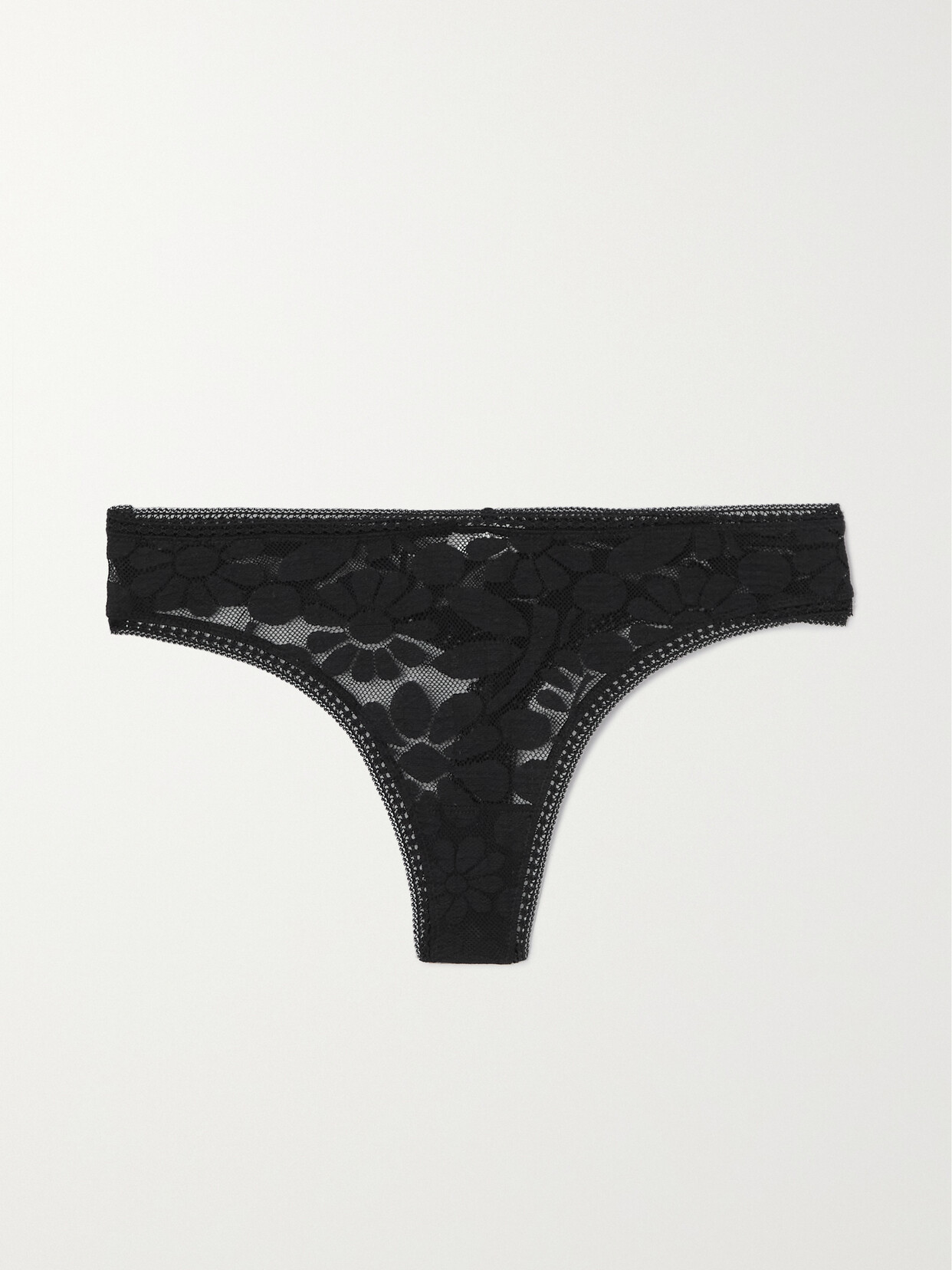 Eres - Stretch-lace Thong - Black