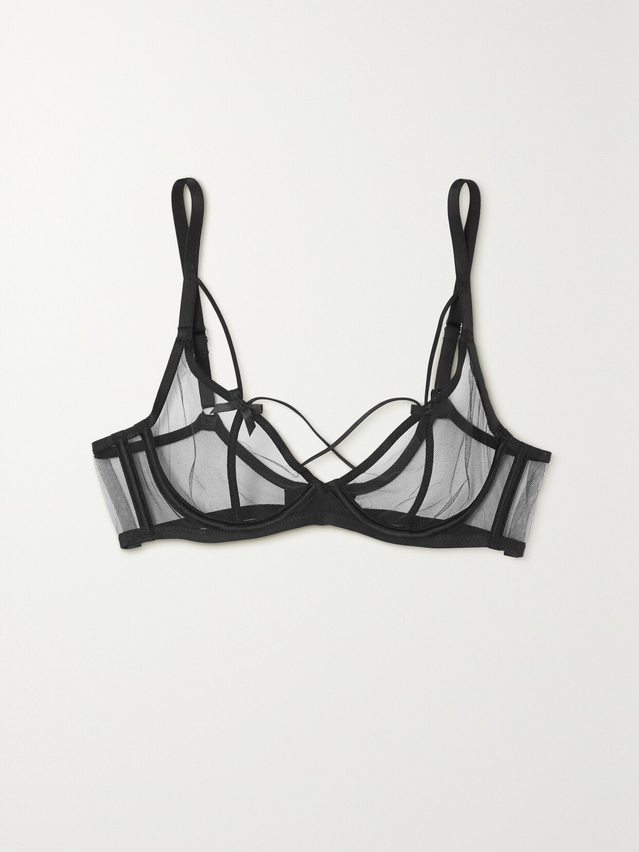 Agent Provocateur - Zella Satin-trimmed Tulle Underwired Bra - Black