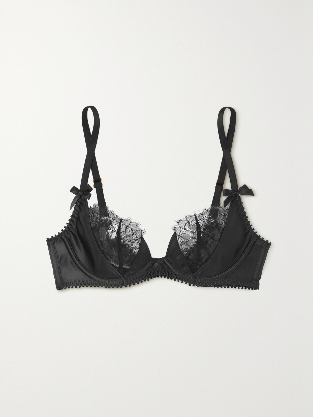 Agent Provocateur - Ryan Satin And Leavers Lace Underwired Bra - Black