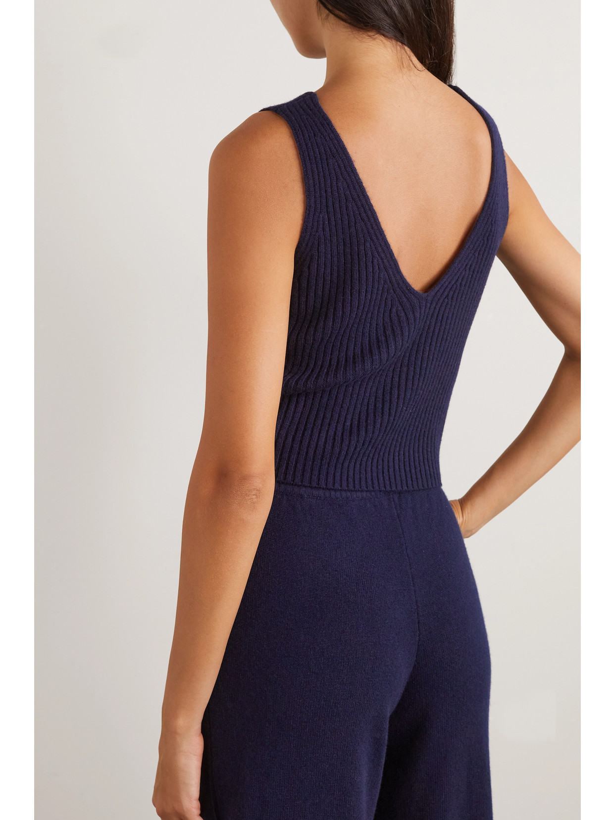 Eres Raphaelle Ribbed Wool And Cashmere-blend Tank In Black