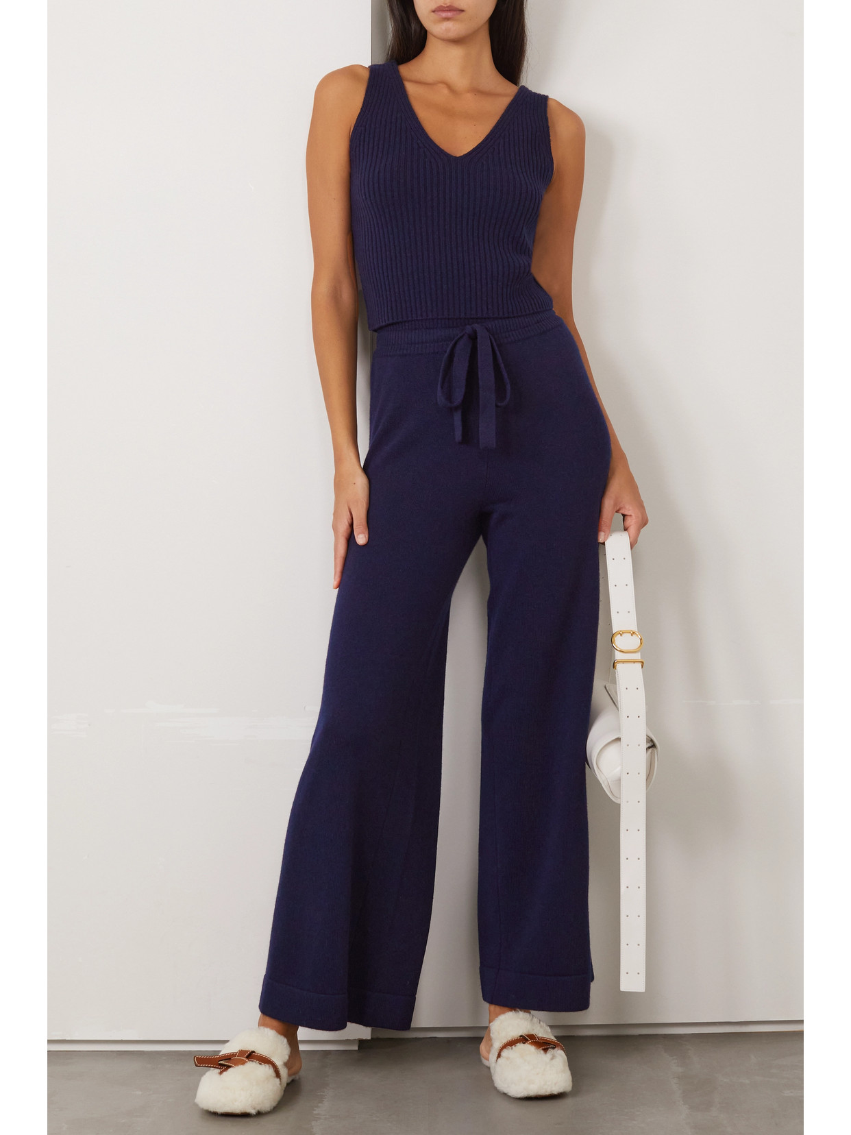 Eres Raphaelle Ribbed Wool And Cashmere-blend Tank In Black