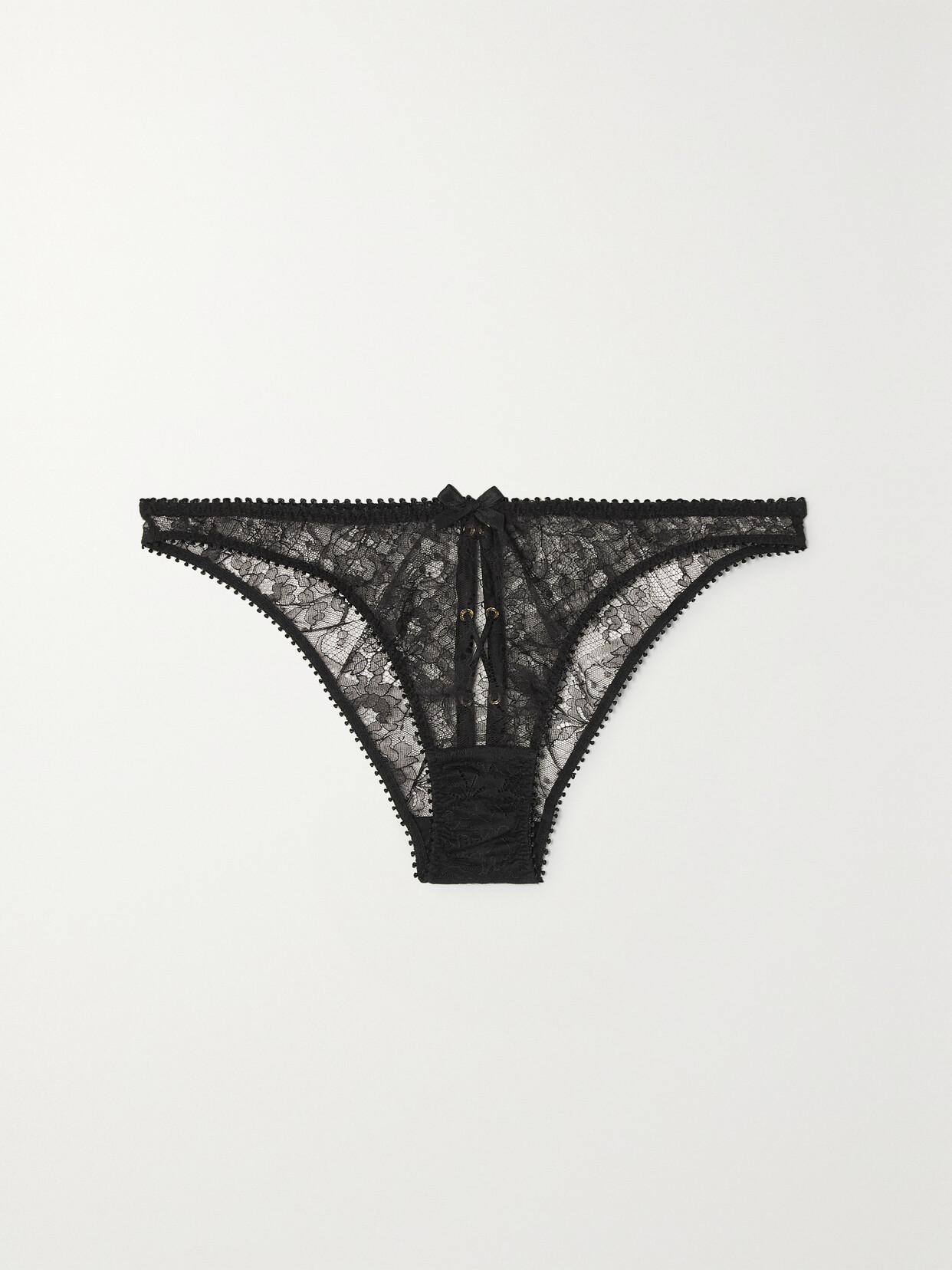 Agent Provocateur - Vallentina Embellished Cutout Leavers Lace Briefs - Black