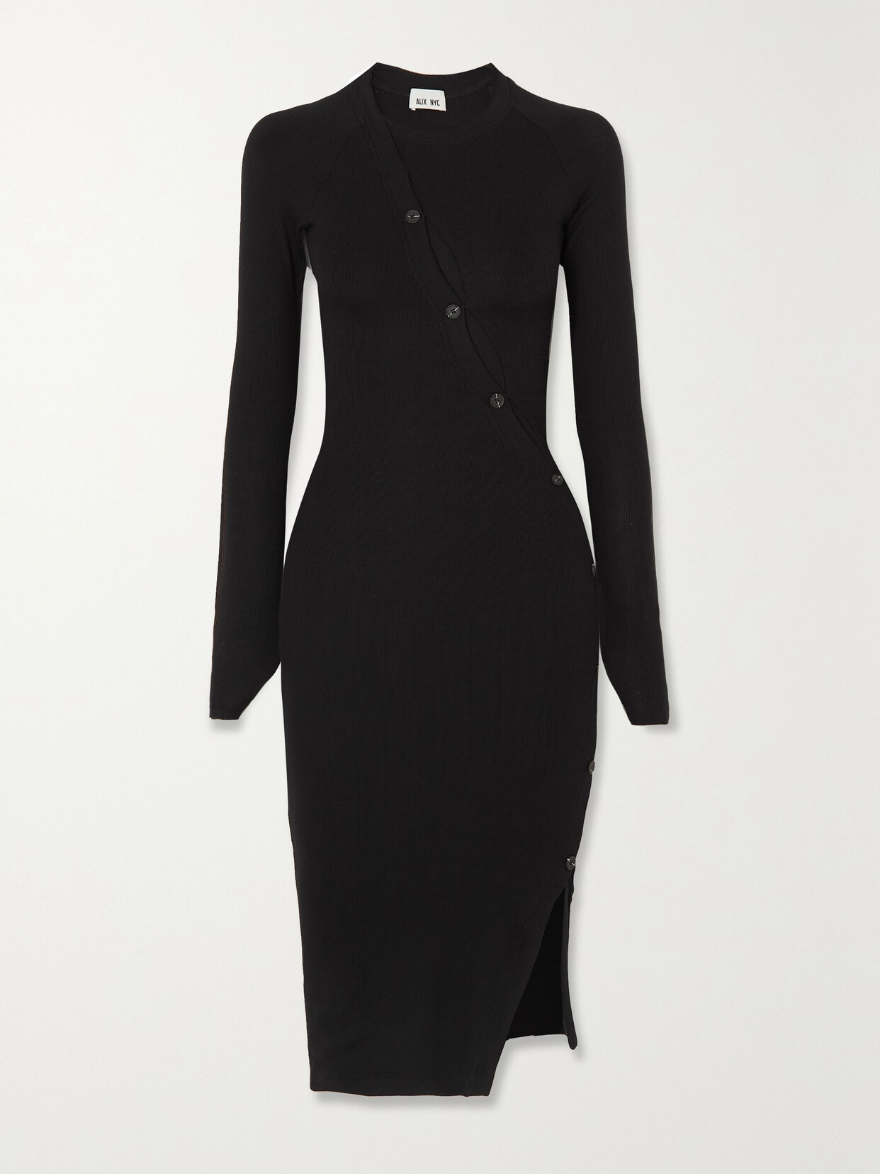 ALIX NYC - Pearson Ribbed-jersey Midi Dress - Black