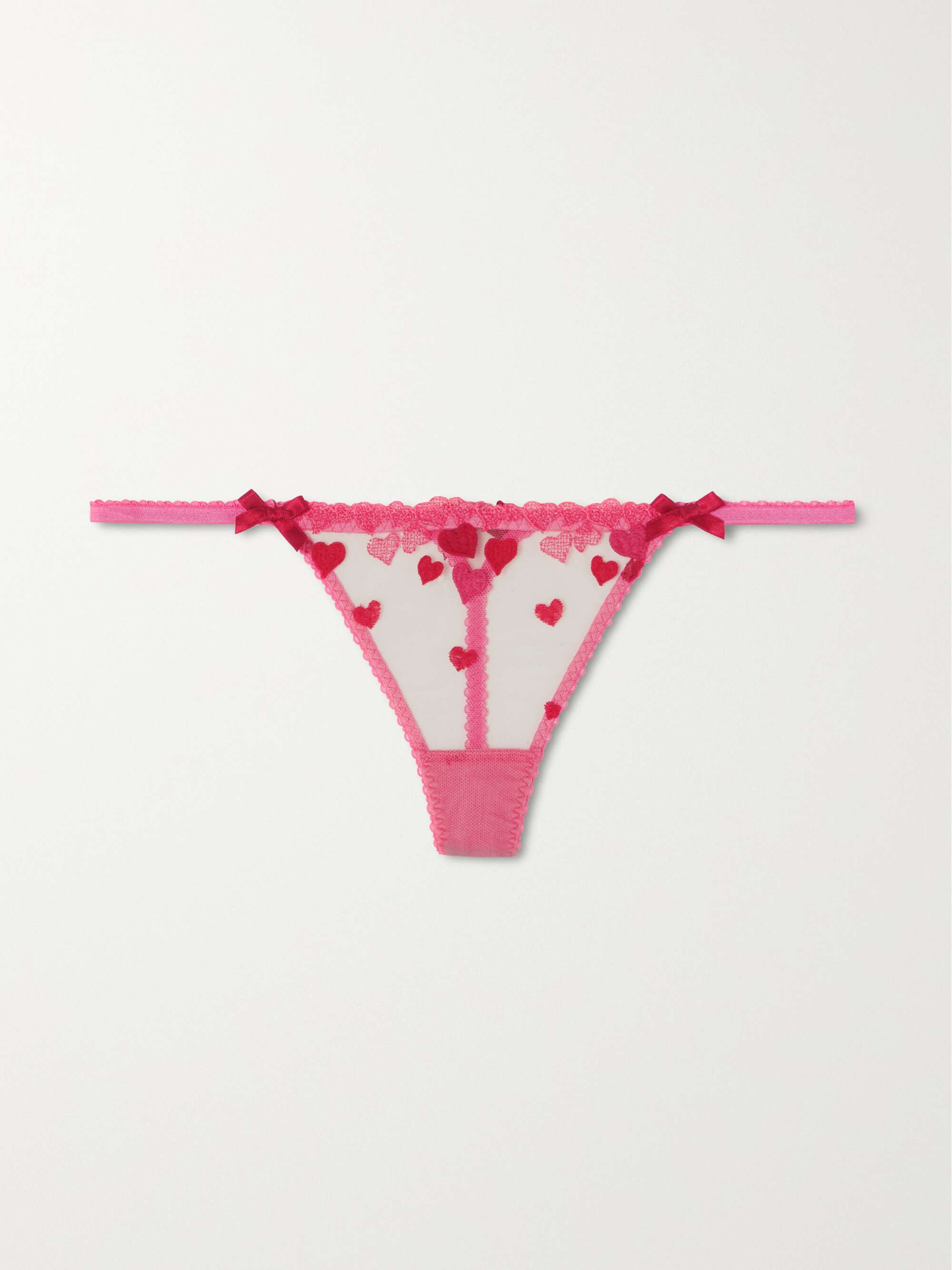 AGENT PROVOCATEUR Cupid embroidered tulle thong | NET-A-PORTER FI
