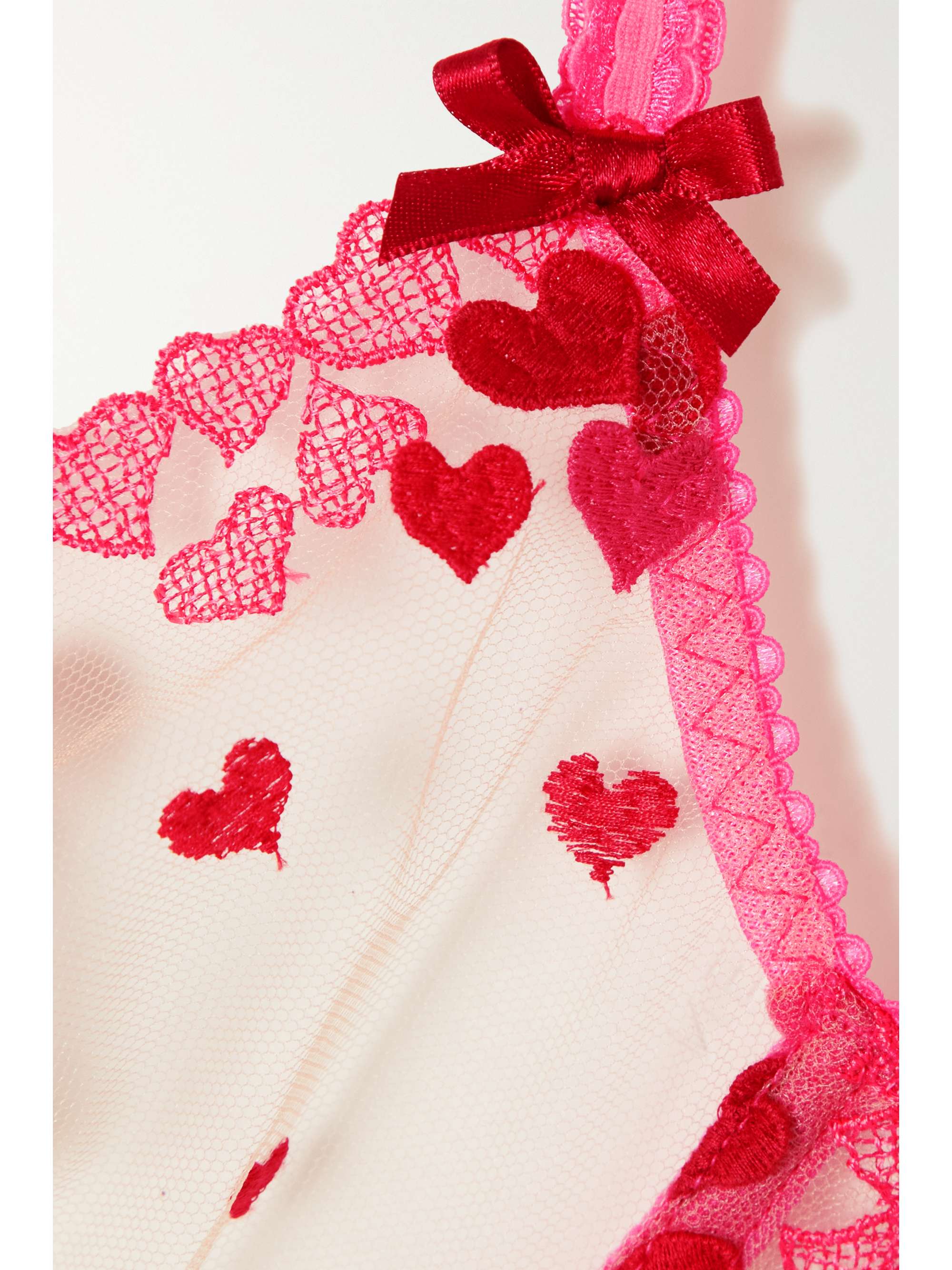 AGENT PROVOCATEUR Cupid embroidered tulle underwired bra