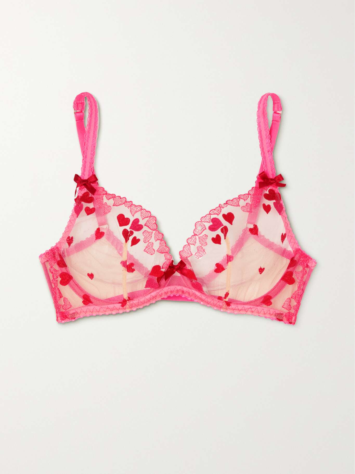 AGENT PROVOCATEUR Cupid embroidered tulle underwired bra NETAPORTER