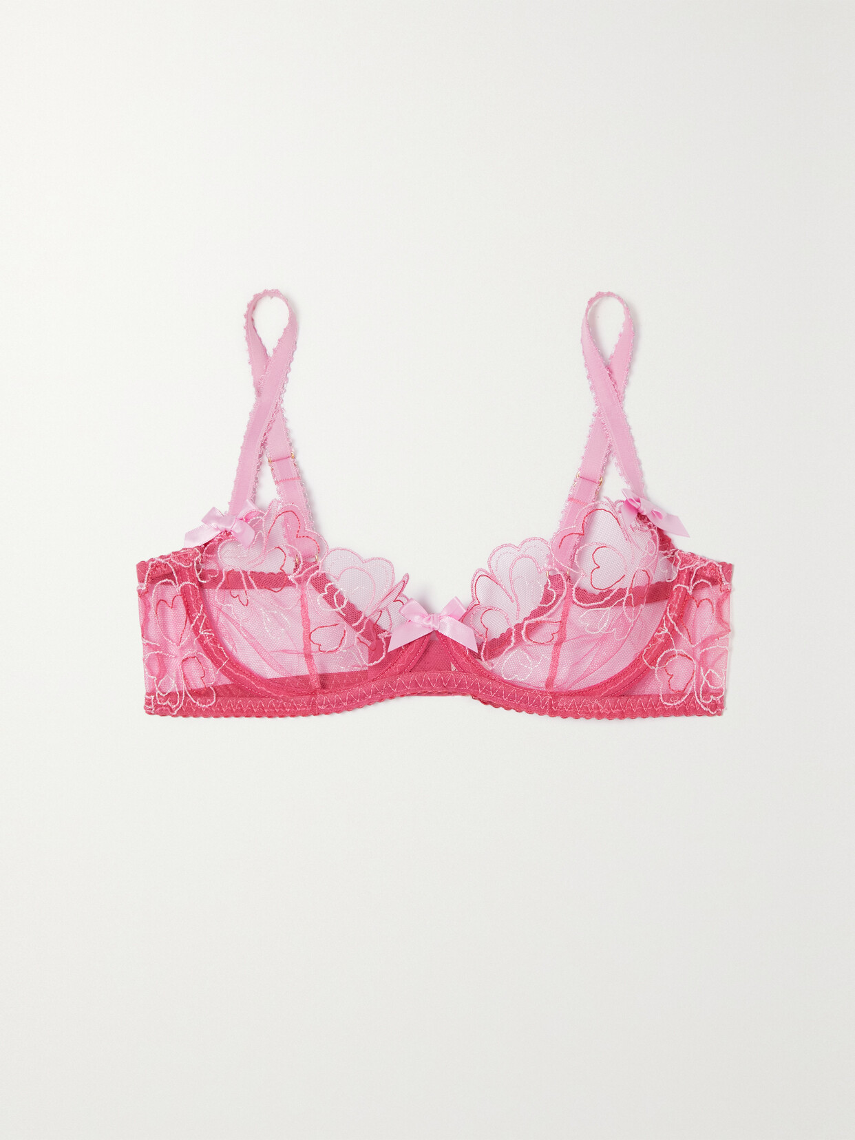 Agent Provocateur - Maysie Embroidered Tulle Underwired Soft-cup Bra - Pink