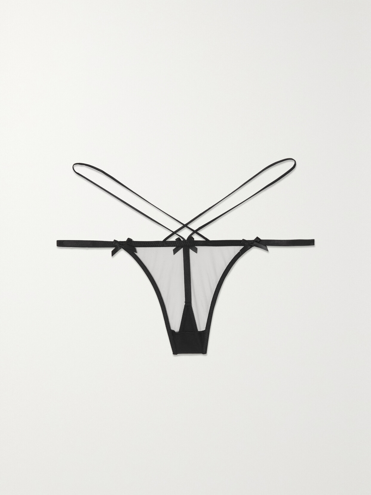 Agent Provocateur - Zella Trixie Satin-trimmed Tulle Thong - Black