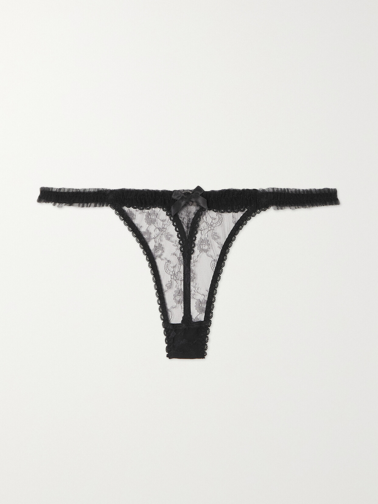 Agent Provocateur - Perle Ruffled Lace Thong - Black