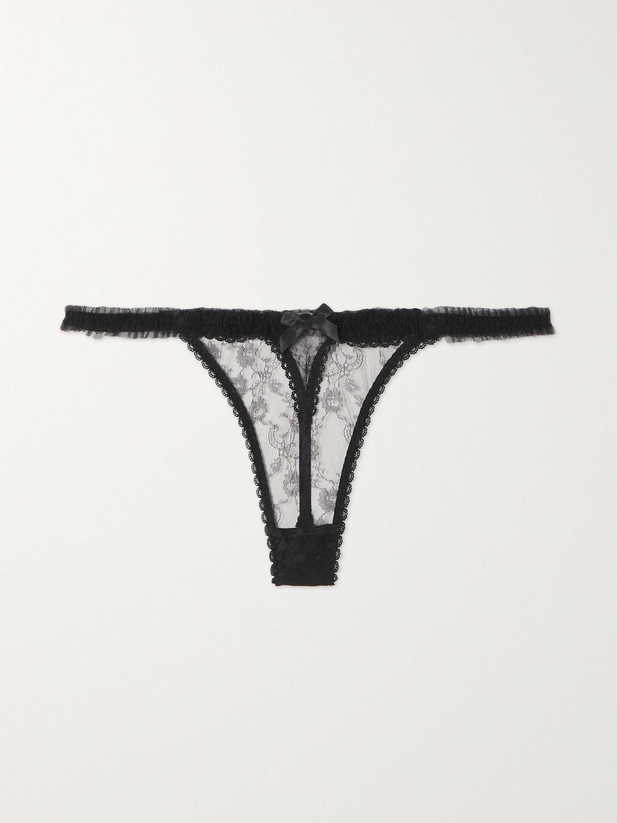 Shop AGENT PROVOCATEUR Perle ruffled lace thong, Explore the latest AGENT P...