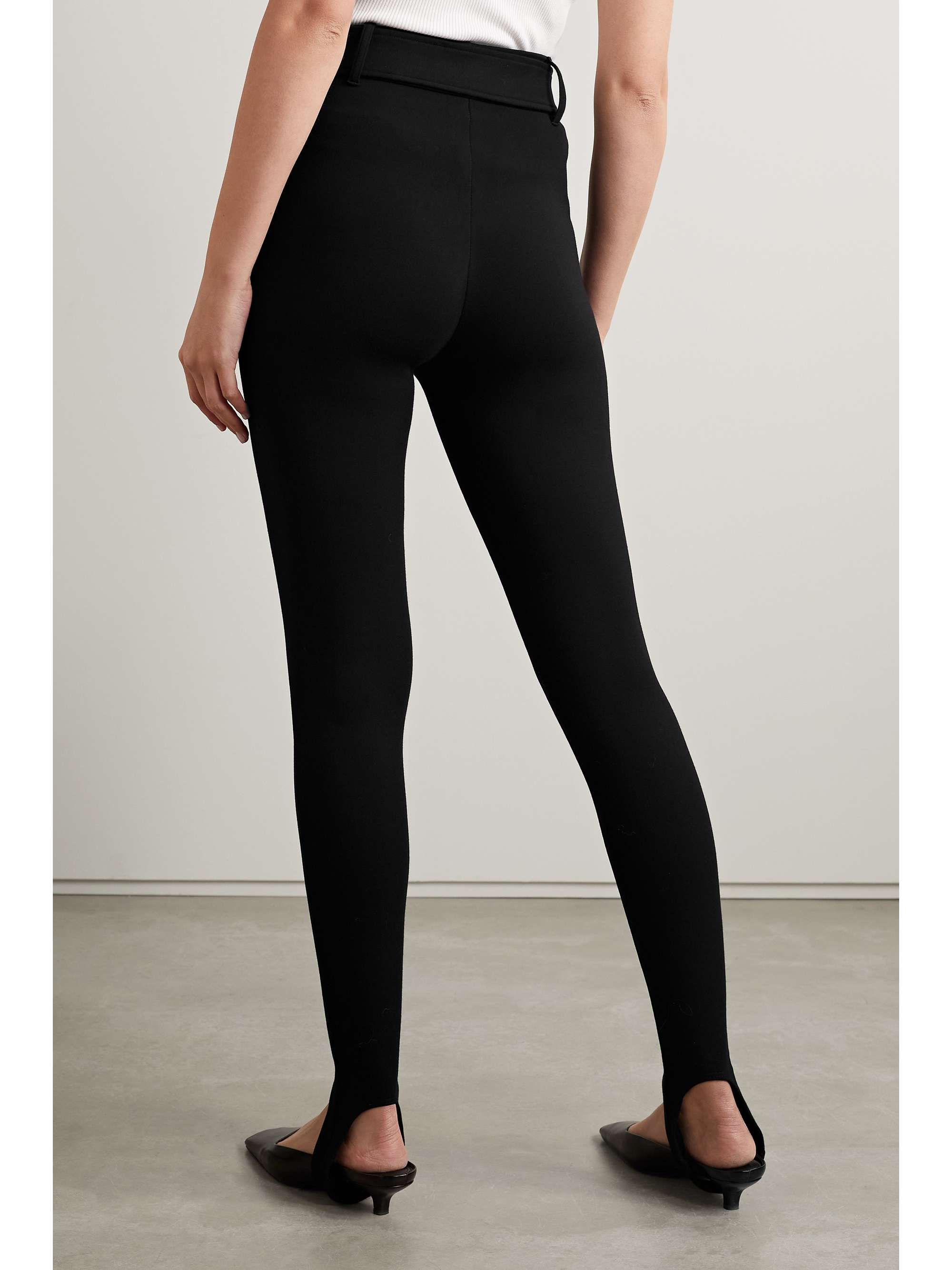LESET Rio belted stretch-ponte stirrup leggings