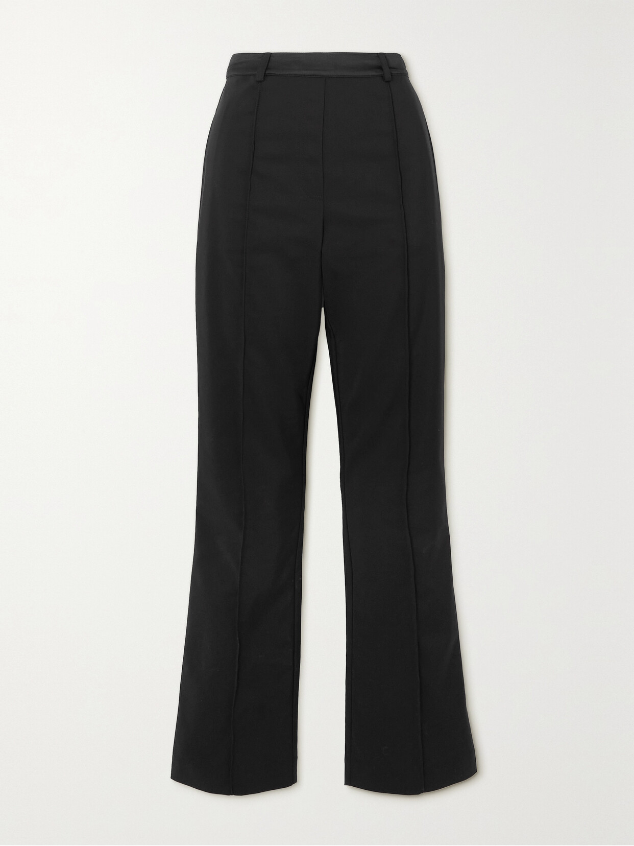 Fleur Du Mal Crystal-embellished Cotton-blend Flared Pants In Black