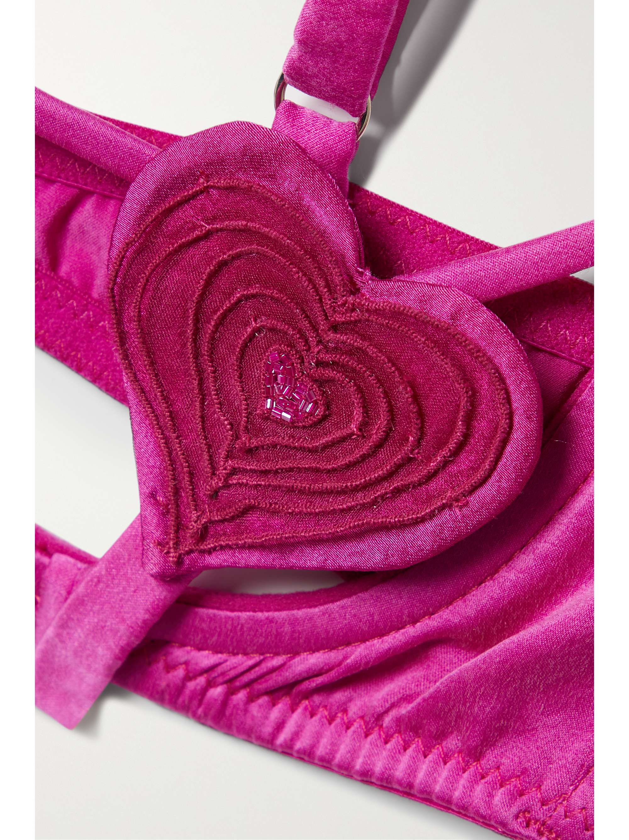 FLEUR DU MAL Novelty Heart cutout satin underwired bra NET