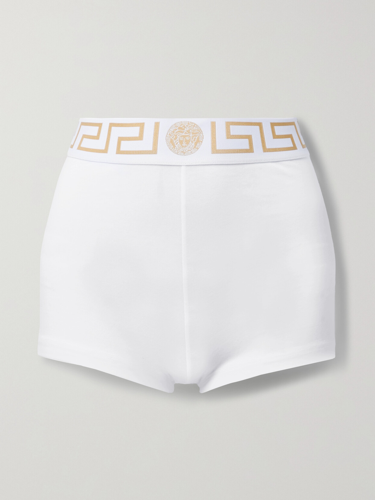 Versace - Stretch-cotton Jersey Boy Shorts - White