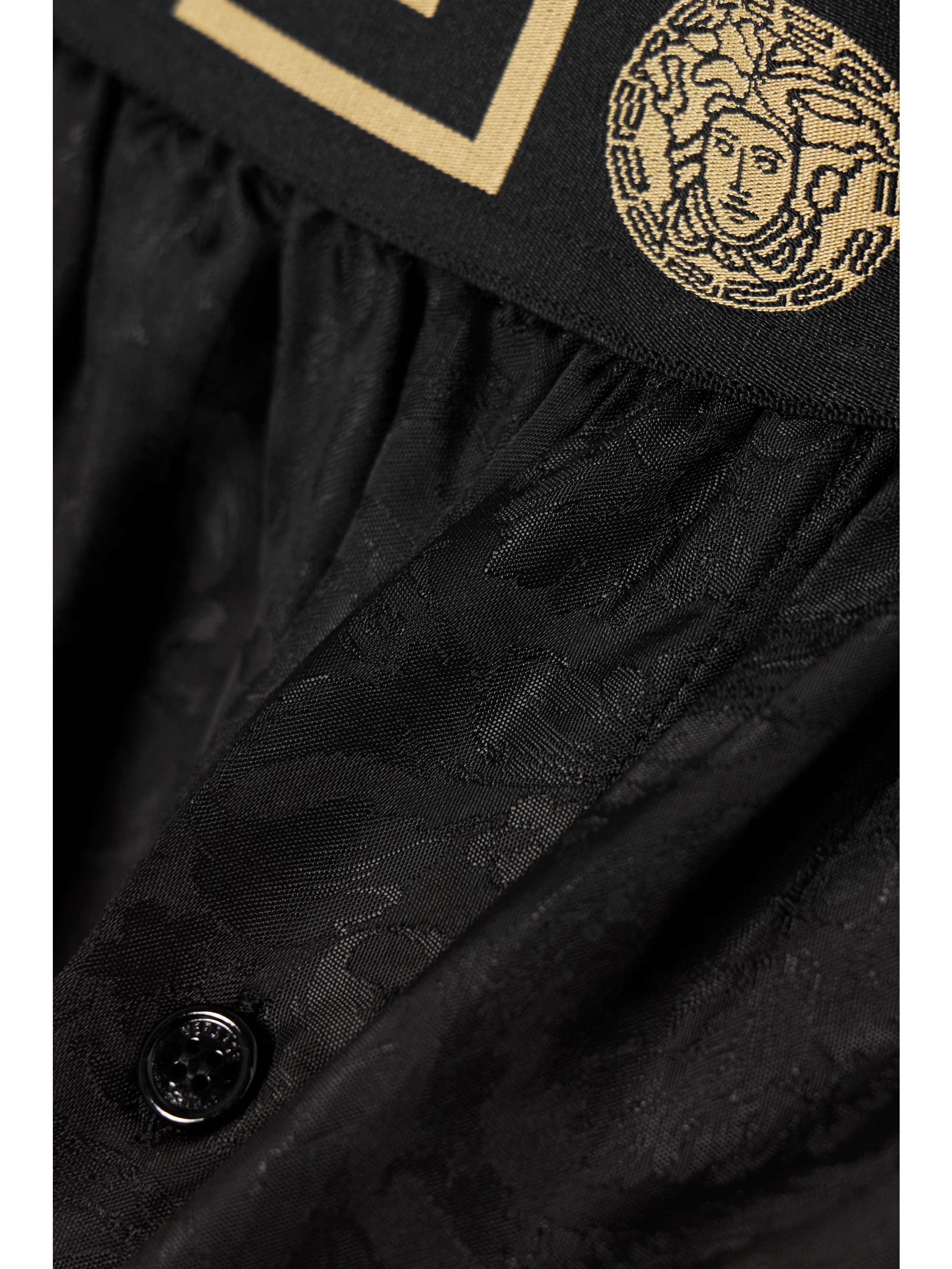 VERSACE Embellished jacquard shorts