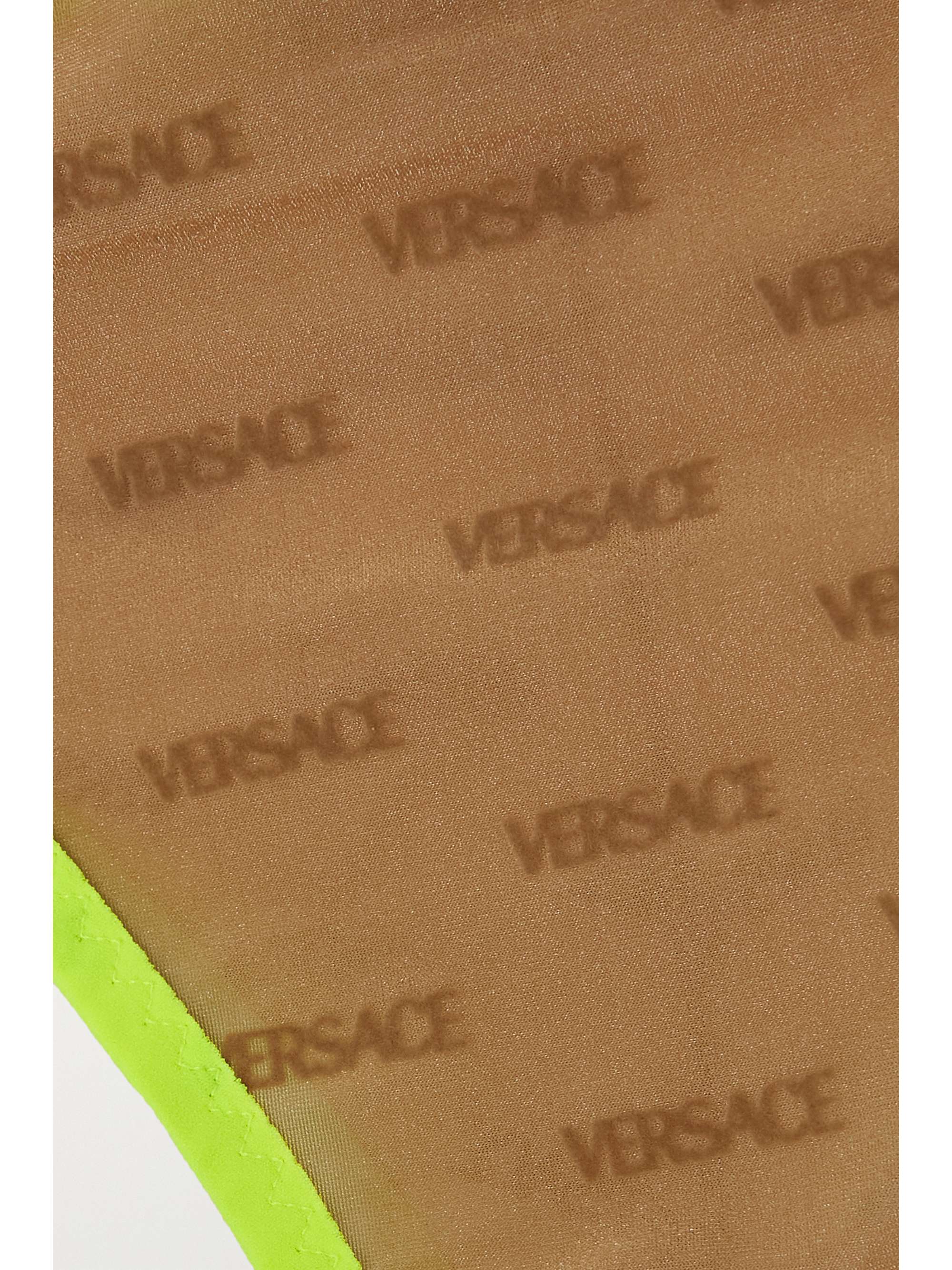 VERSACE Neon piped printed metallic stretch-mesh briefs