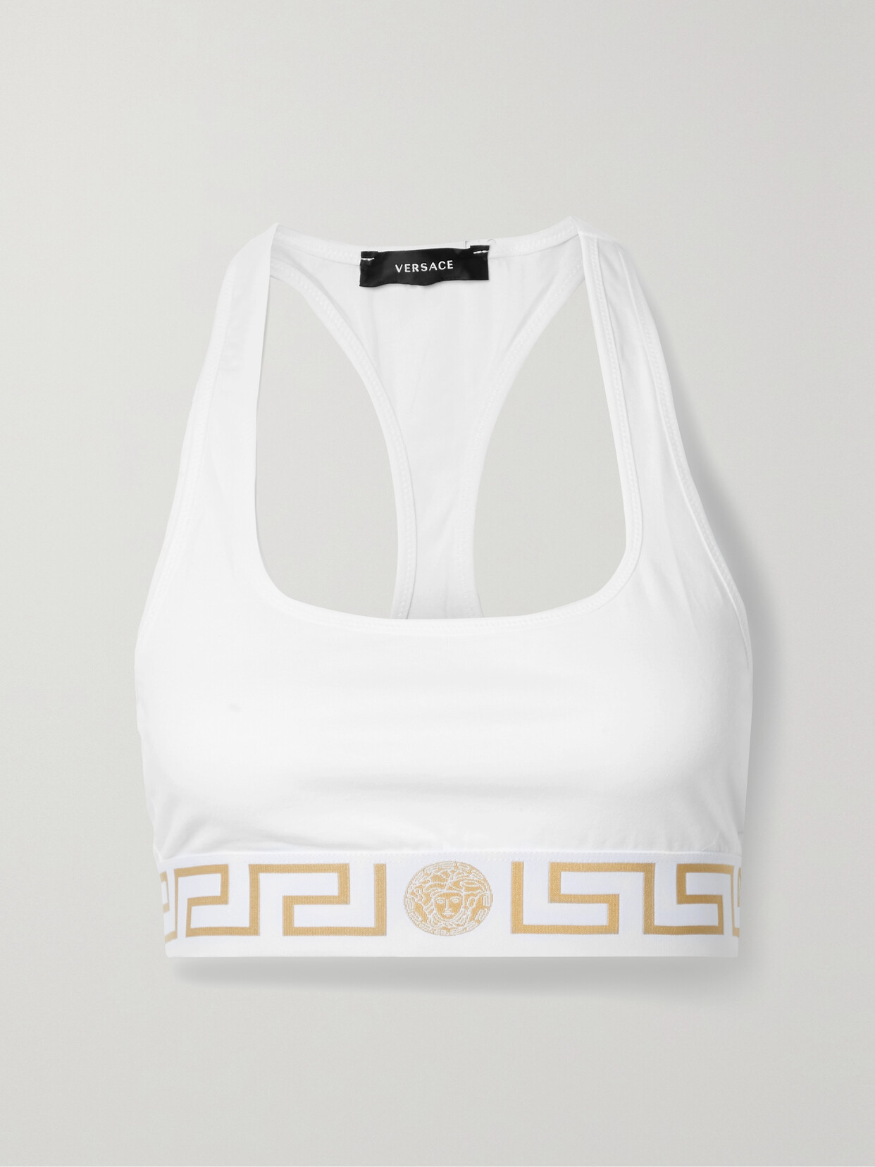 VERSACE STRETCH-COTTON JERSEY SOFT-CUP BRA