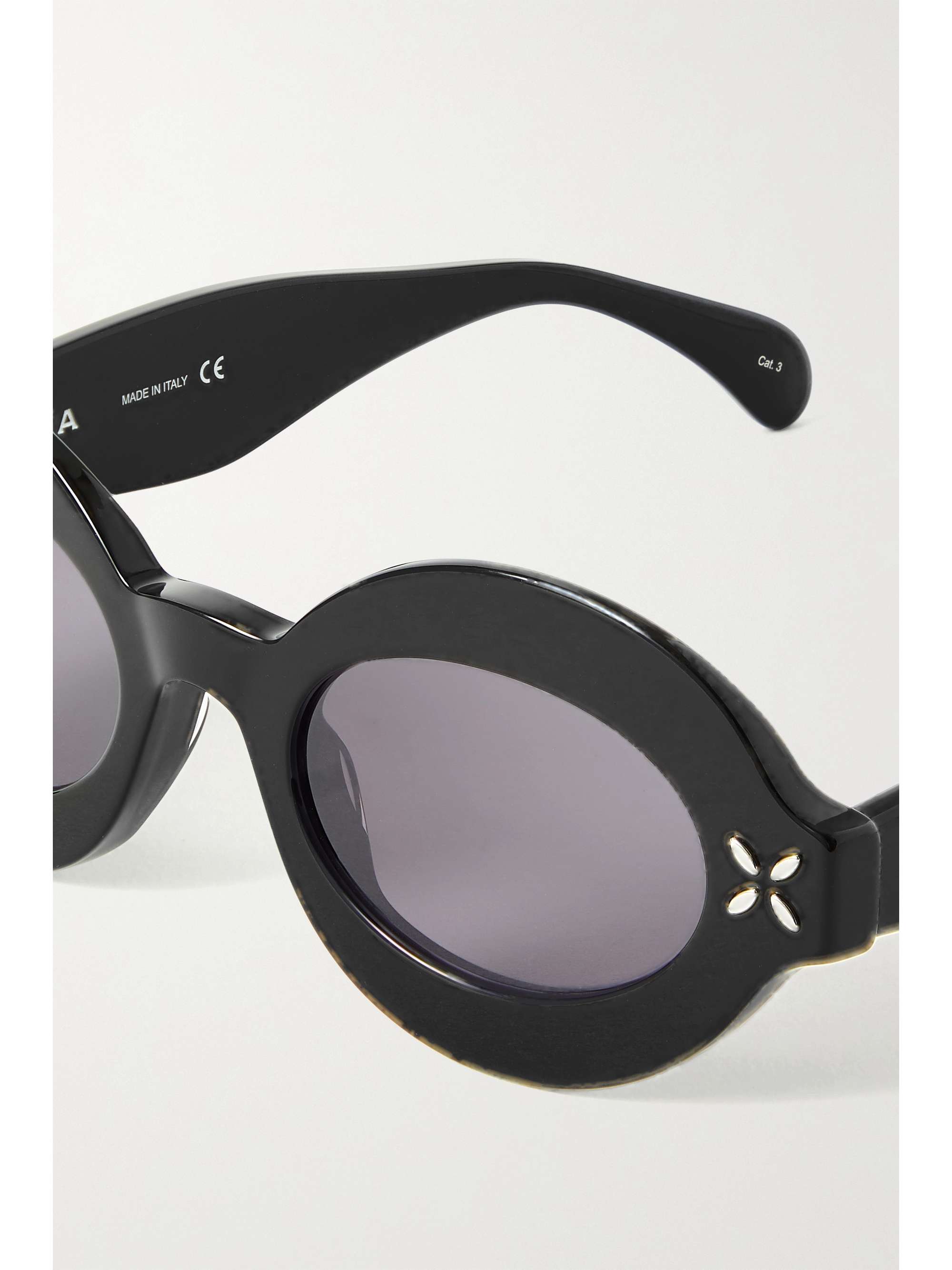 ALAÏA EYEWEAR Ovalframe acetate sunglasses NETAPORTER