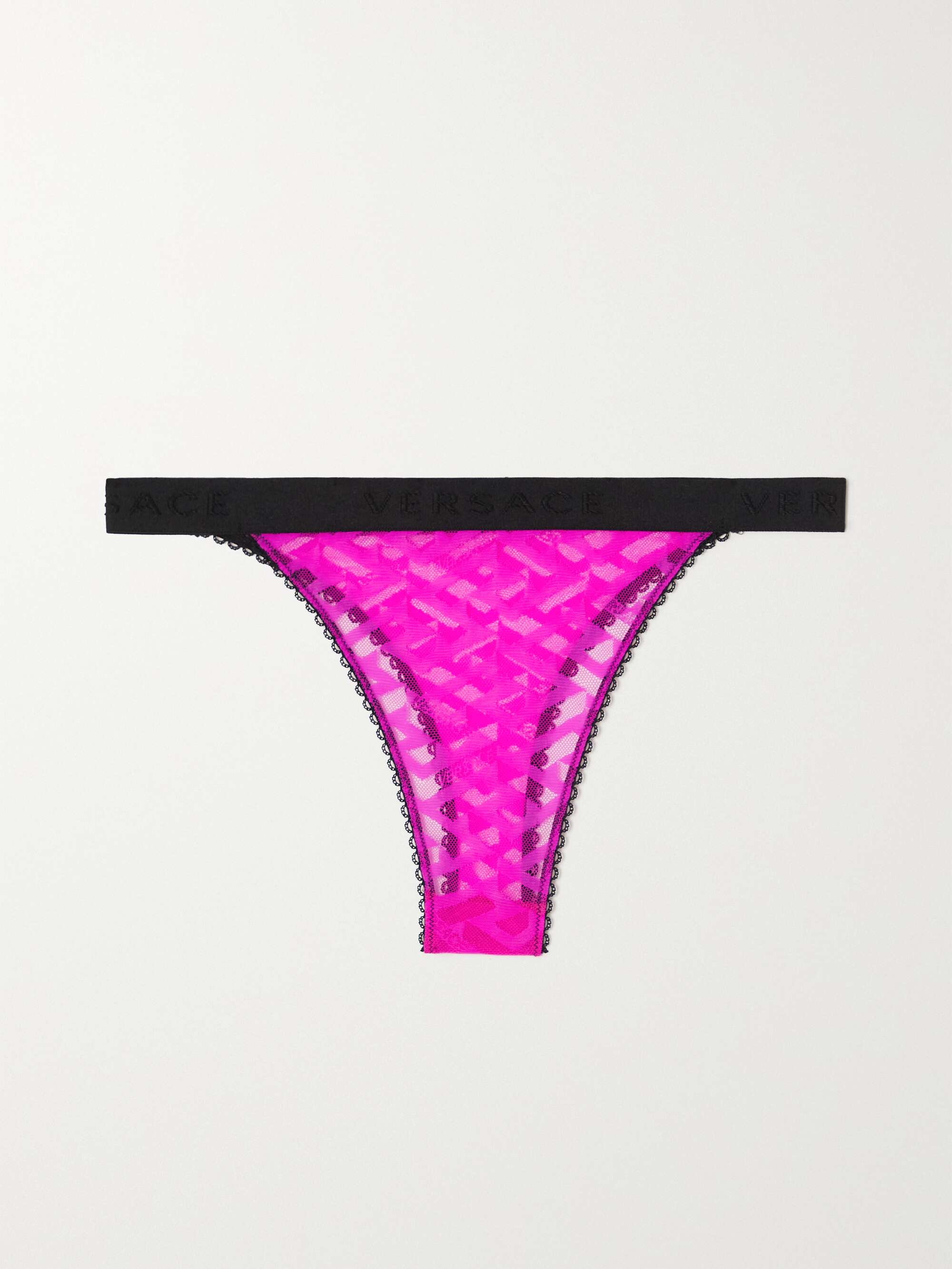 VERSACE La Greca tulle thong