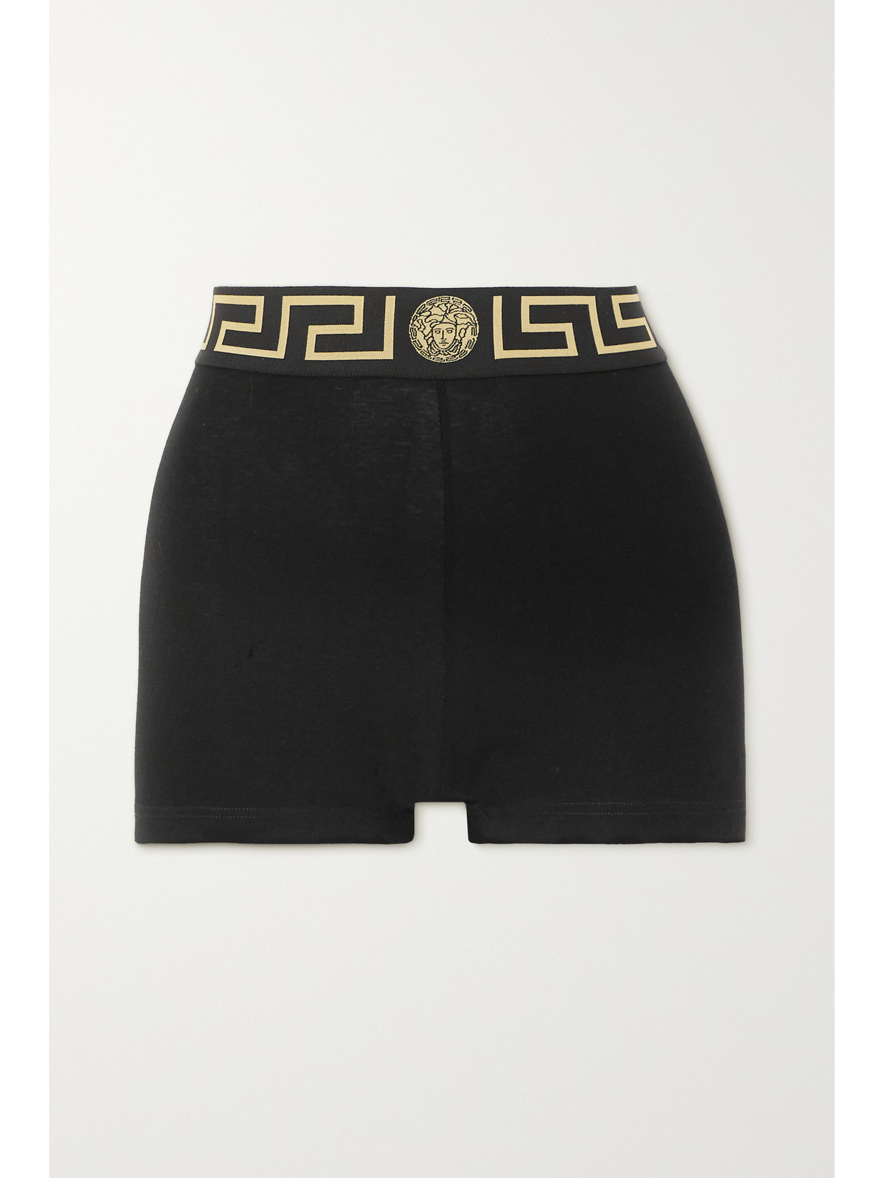 Versace - Stretch-cotton Jersey Boy Shorts - Black