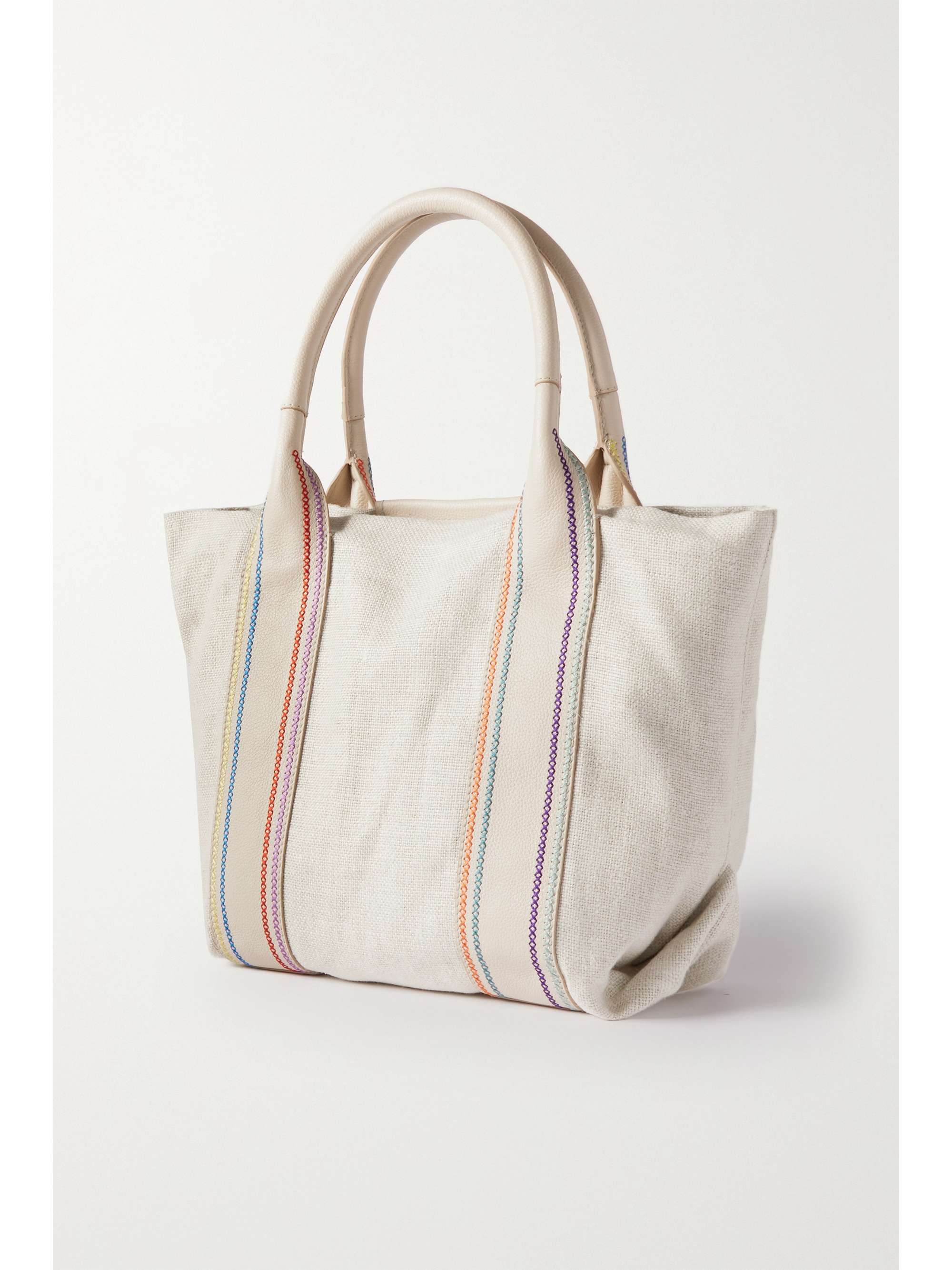 SEE BY CHLOÉ Laetizia embroidered leather-trimmed canvas tote