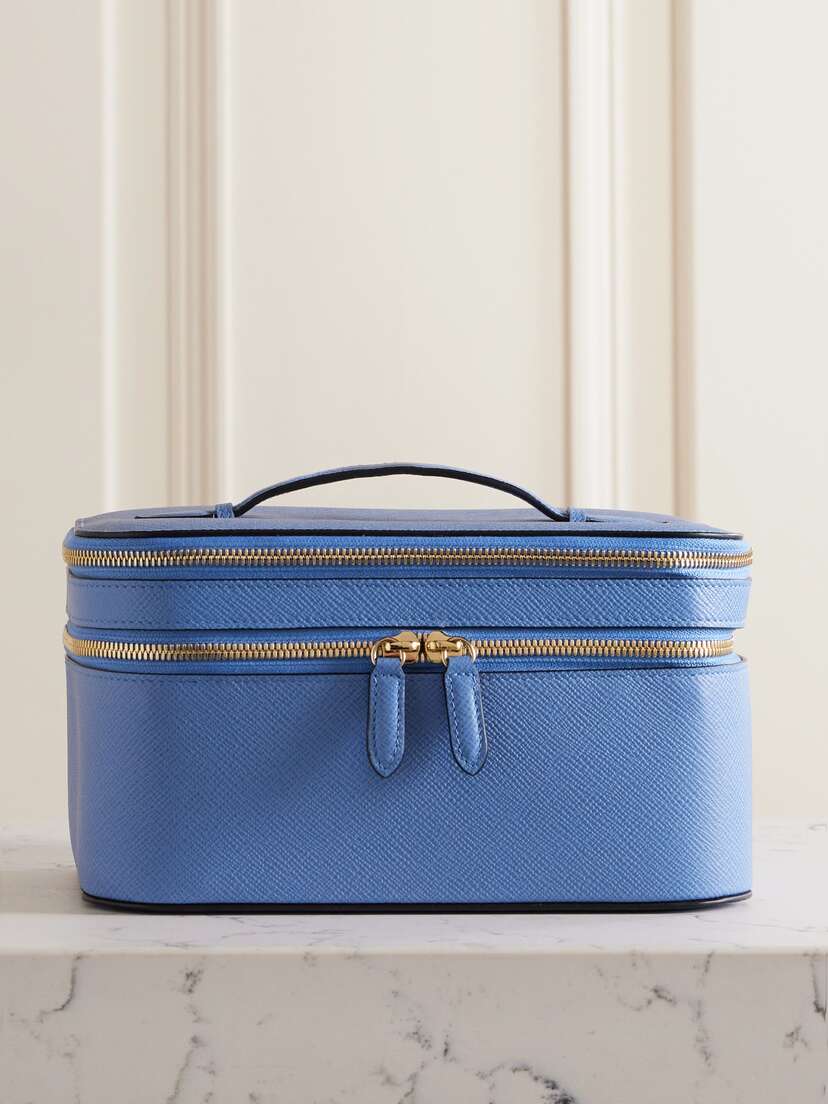 Smythson Panama Textured-leather Cosmetics Case