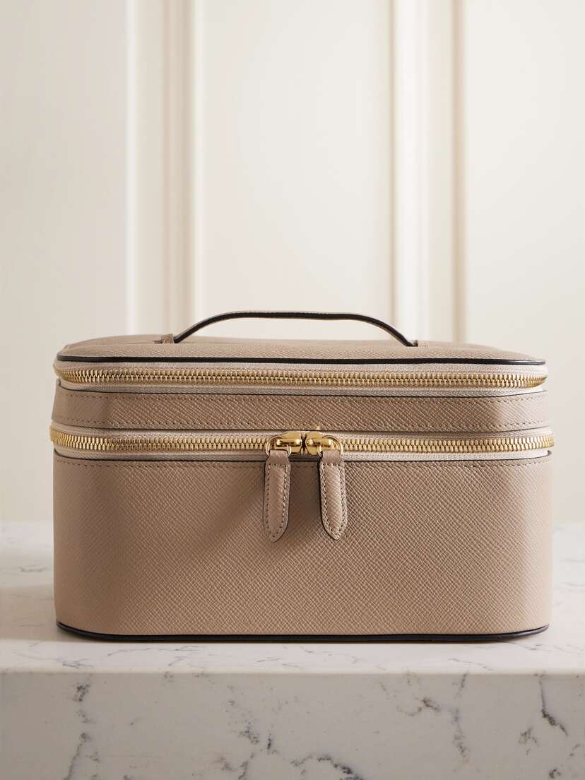 Smythson Panama Textured-leather Cosmetic Case