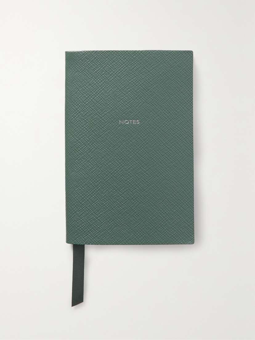Smythson Textured-leather Notebook
