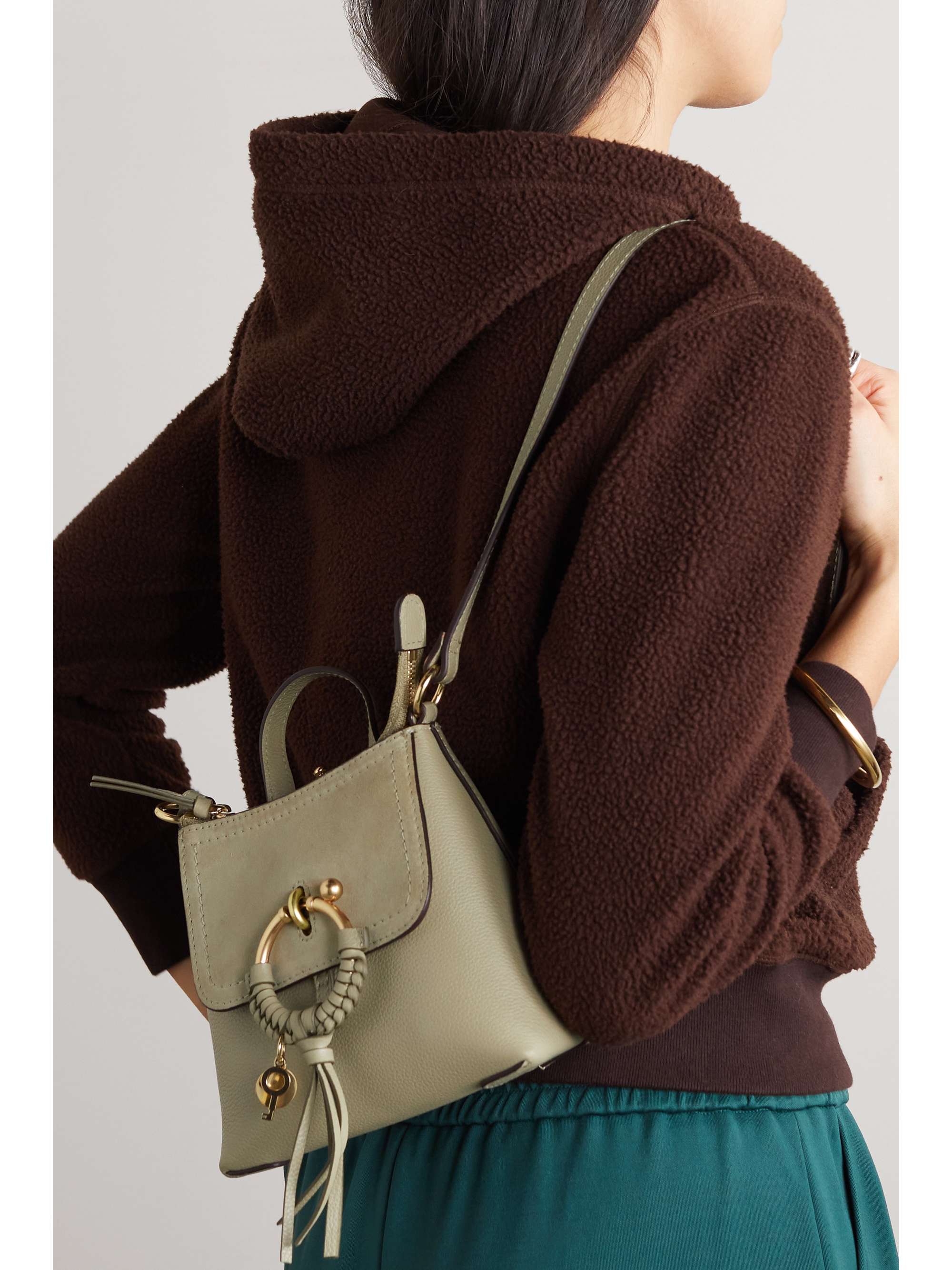 SEE BY CHLOÉ Joan mini textured-leather and suede backpack