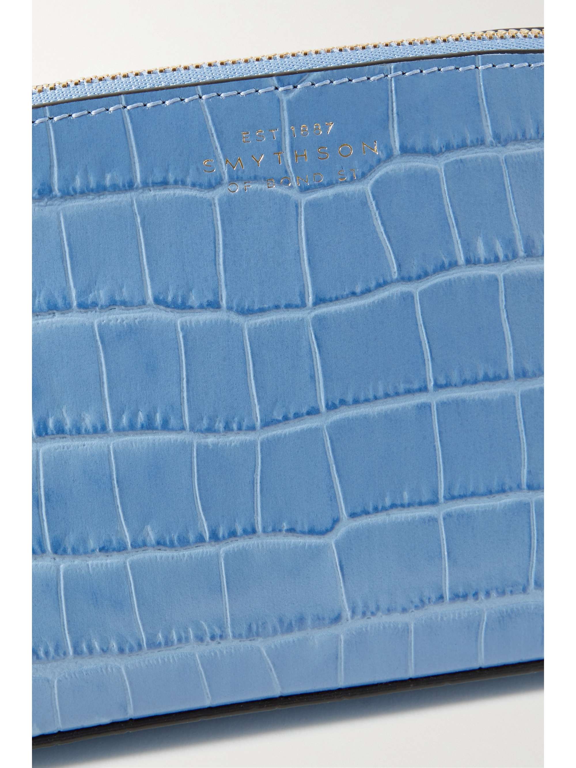 SMYTHSON Trousse à maquillage en cuir effet croco Mara