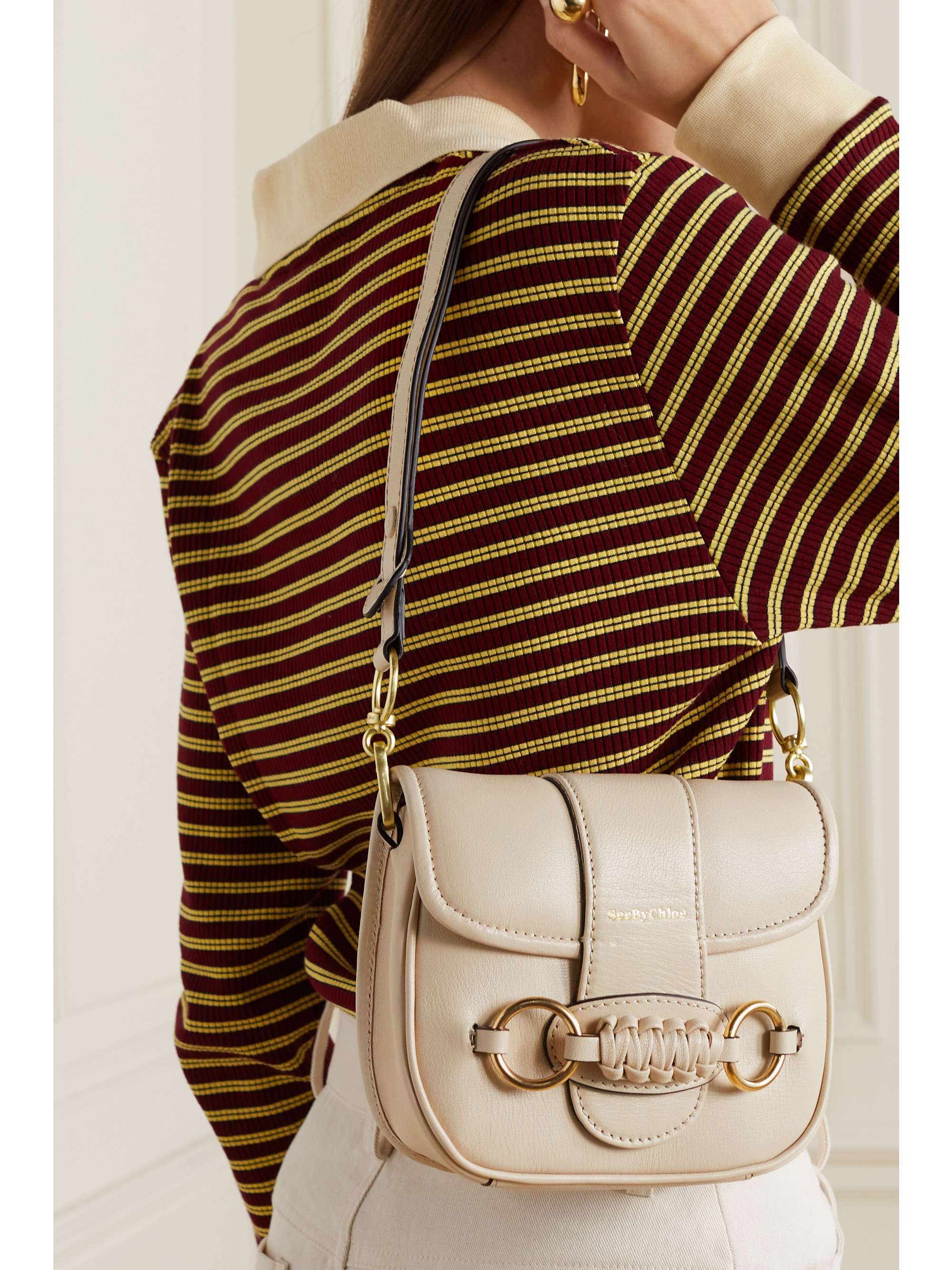 See by chloe textured leather shoulder bag deals
