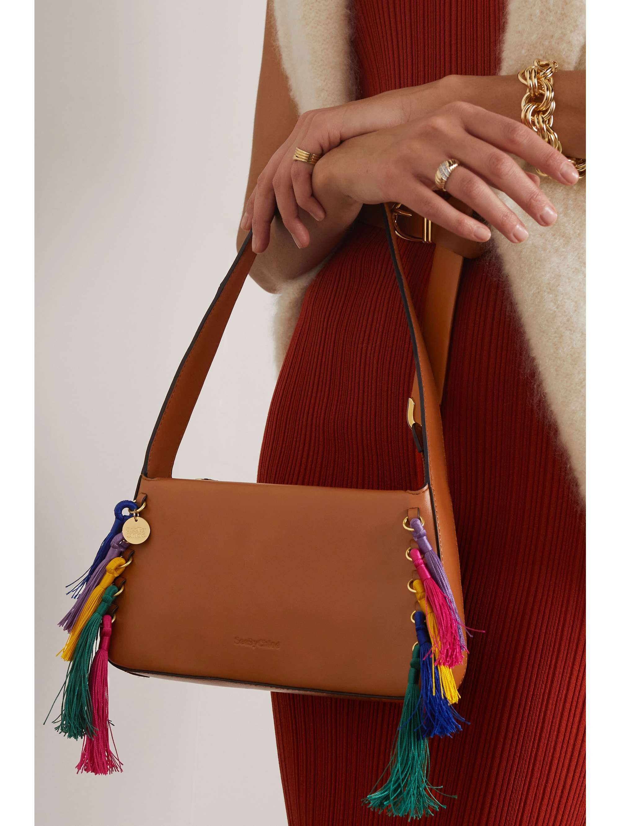 SEE BY CHLOÉ Tilda tasseled leather shoulder bag | NET-A-PORTER