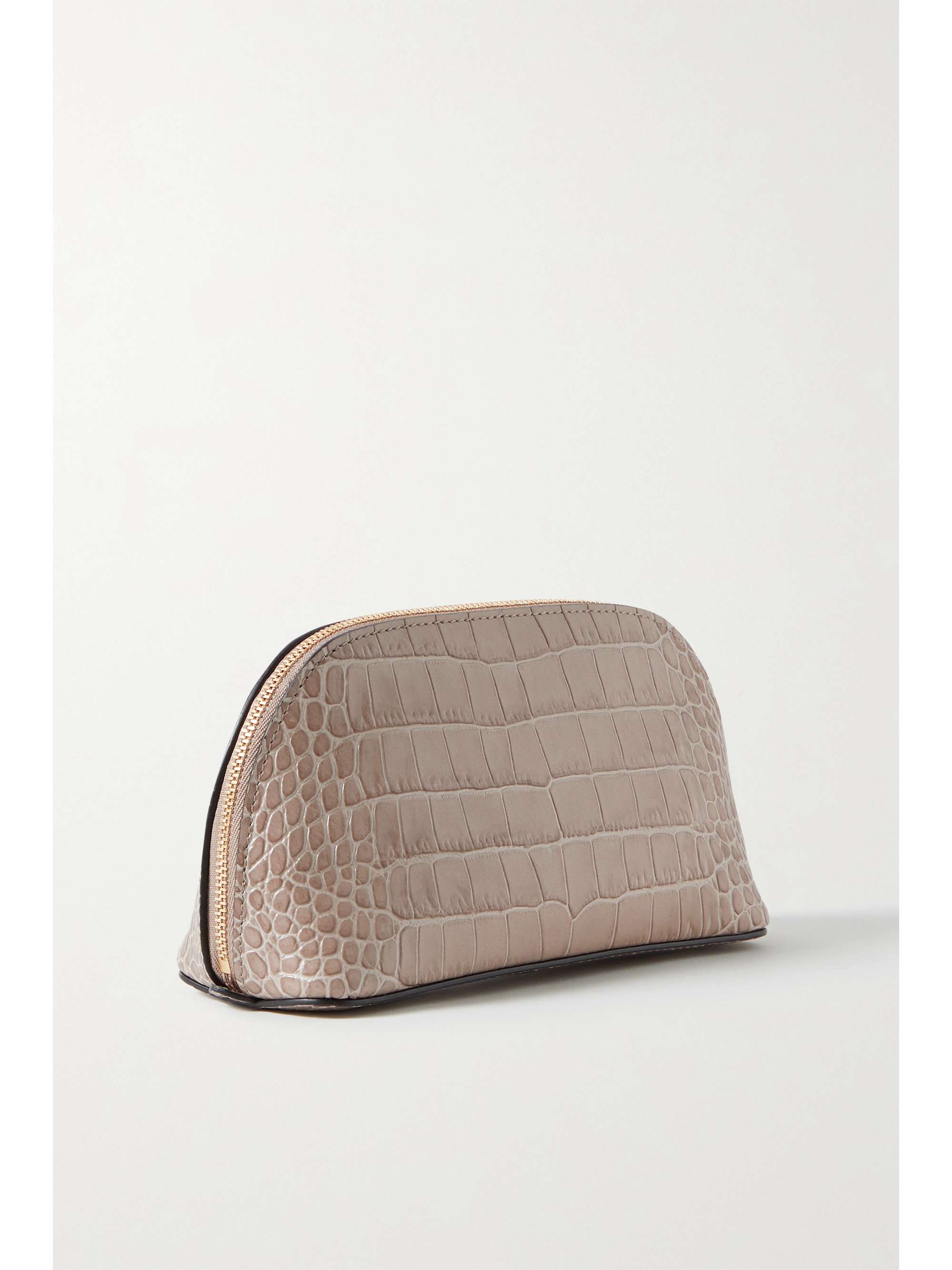 SMYTHSON Mara Kosmetiktasche aus Leder mit Krokodileffekt