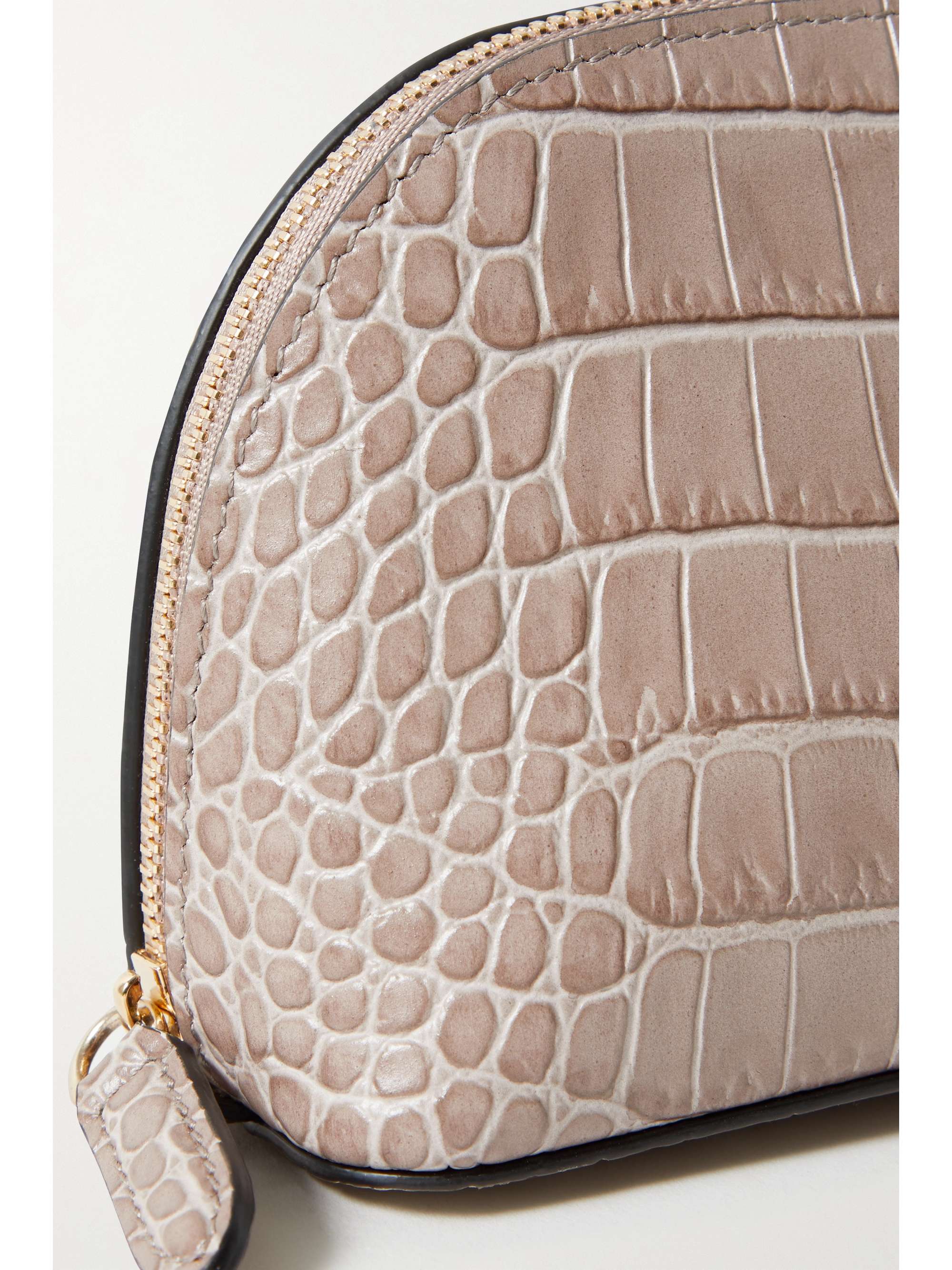 SMYTHSON Mara Kosmetiktasche aus Leder mit Krokodileffekt