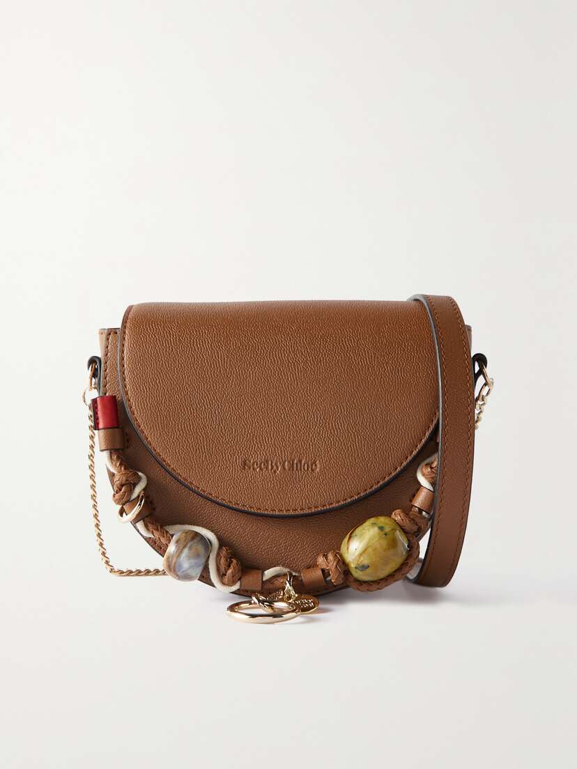 See By Chloé Mara Embellished Textured-leather Shoulder Bag