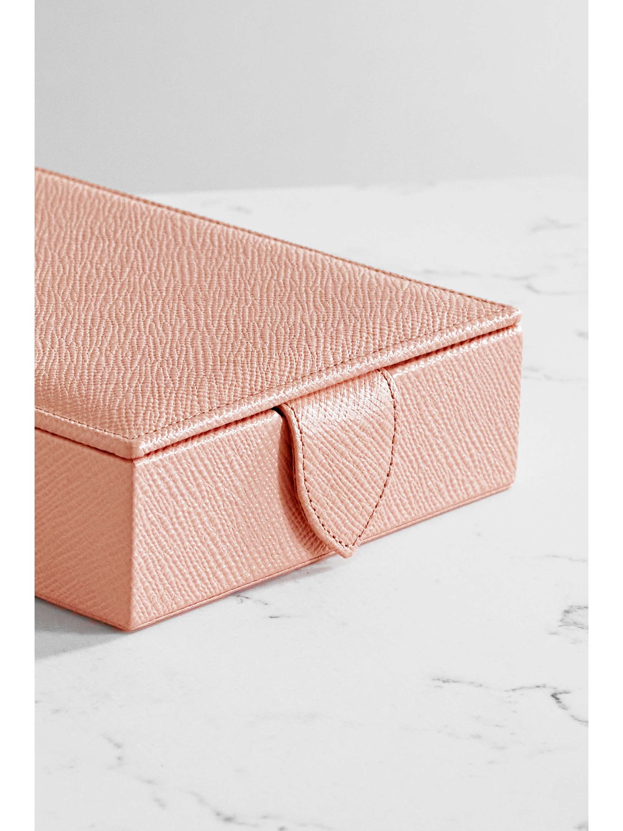 SMYTHSON Boîte à bijoux en cuir texturé Panama