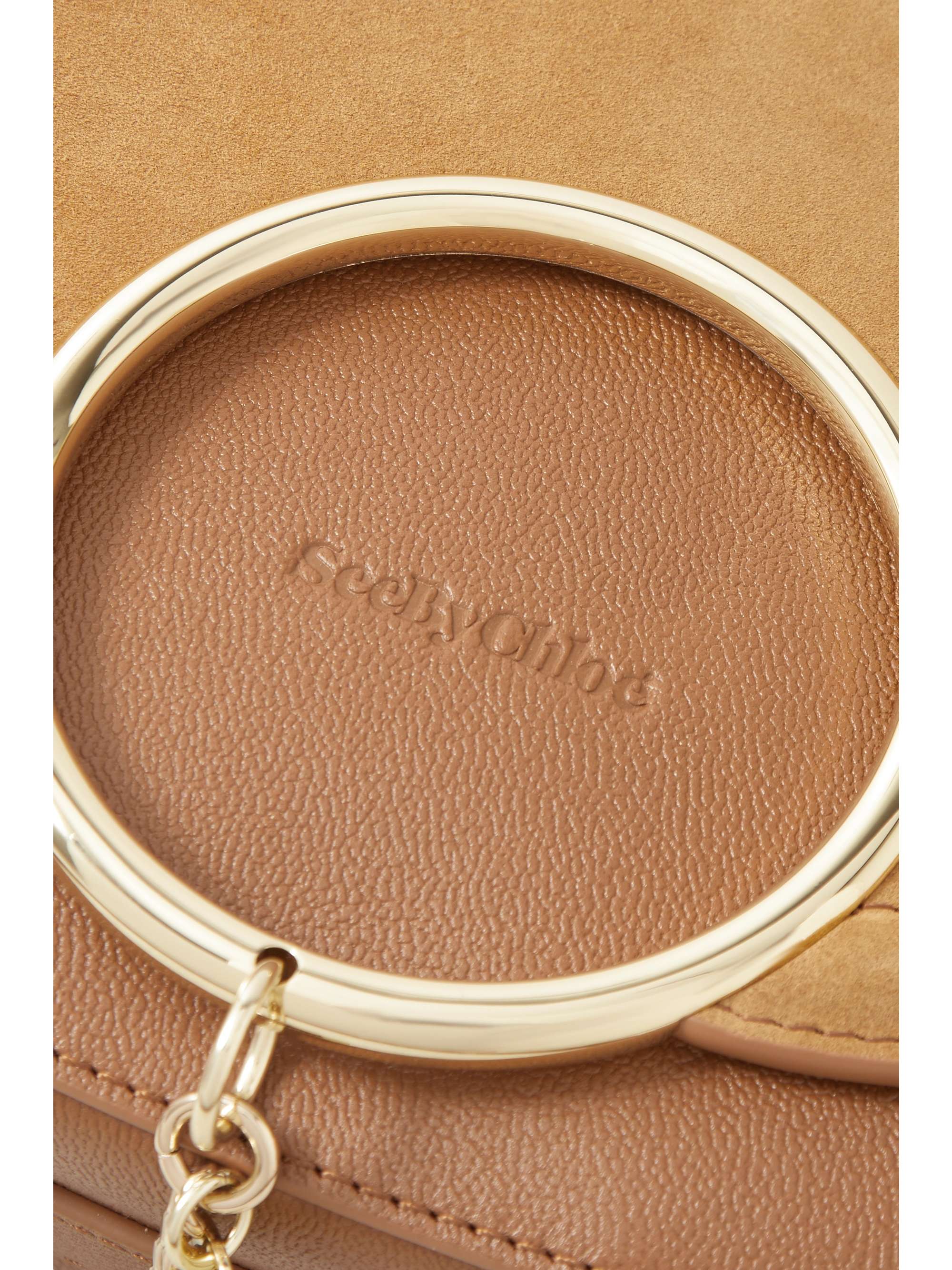 SEE BY CHLOÉ Mara embellished suede and leather shoulder bag