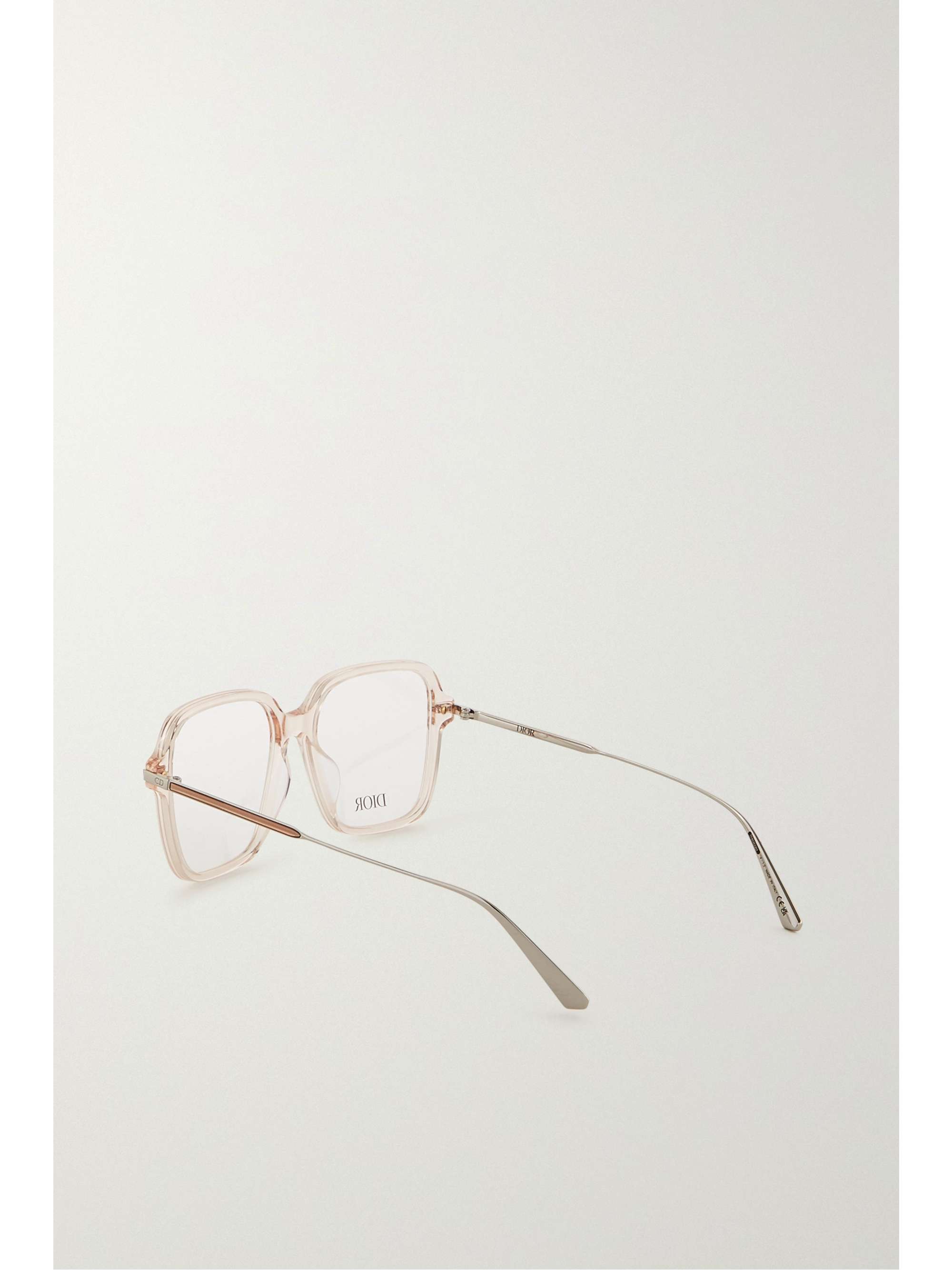 DIOR EYEWEAR GemDior oversized square-frame acetate and silver-tone optical glasses