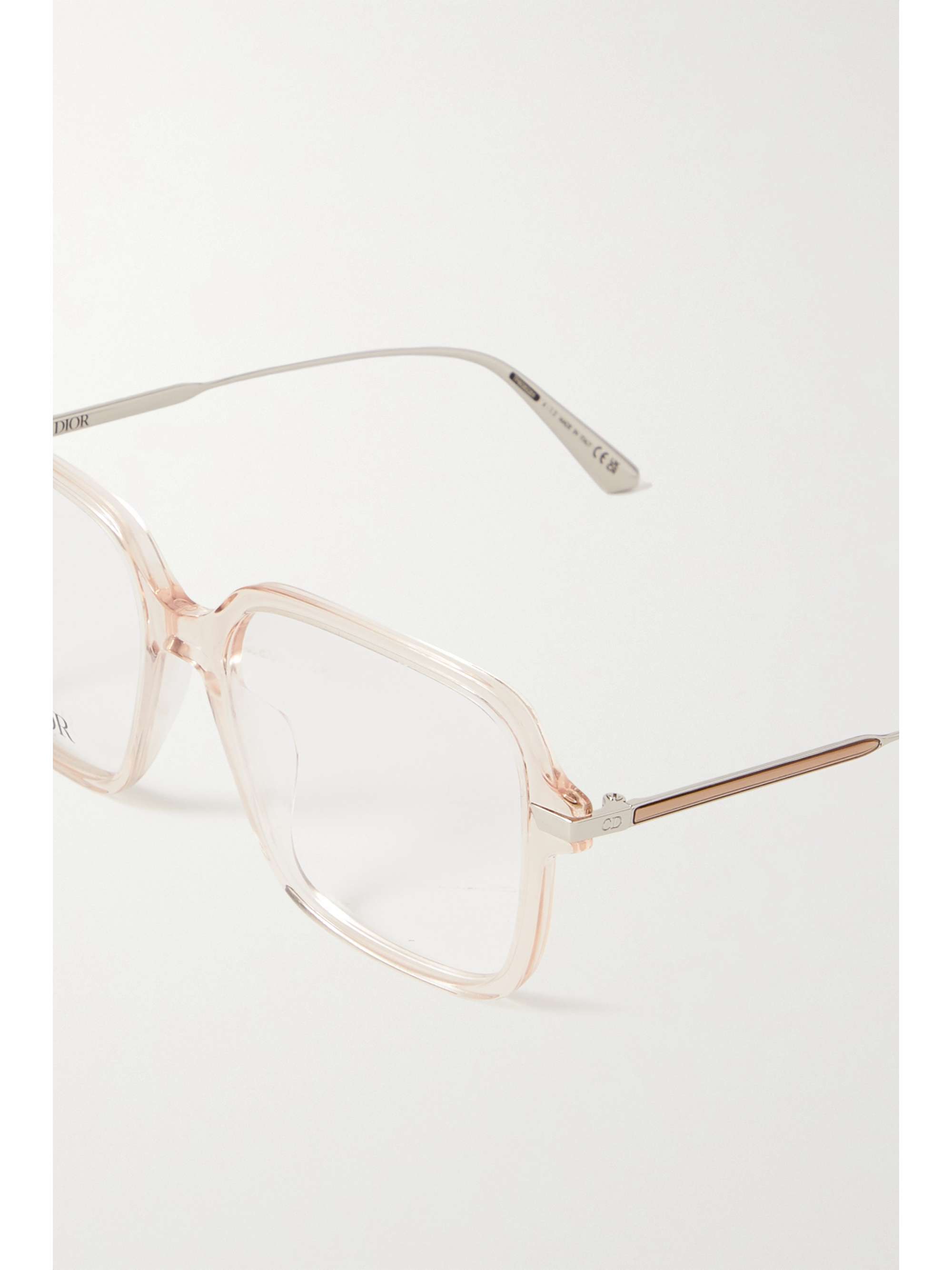 DIOR EYEWEAR GemDior oversized square-frame acetate and silver-tone optical glasses